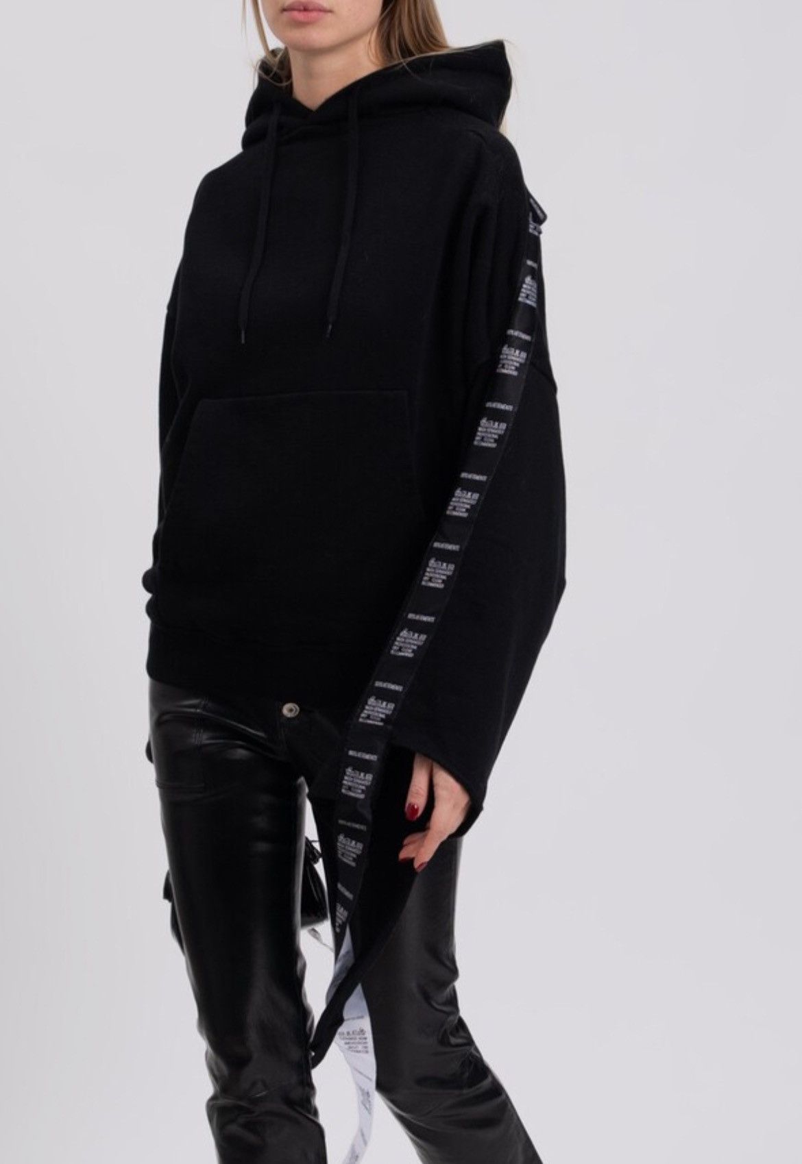 vetements hooded sweatshirt with ribbons