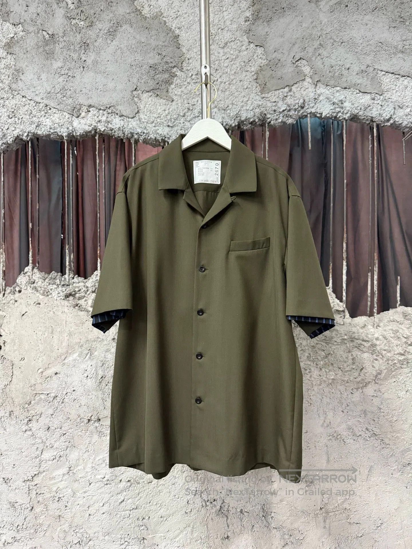 Sacai Green Short Sleeve Button-Up Shirt. Size US L / EU 52-54 / 3 - 1 Thumbnail