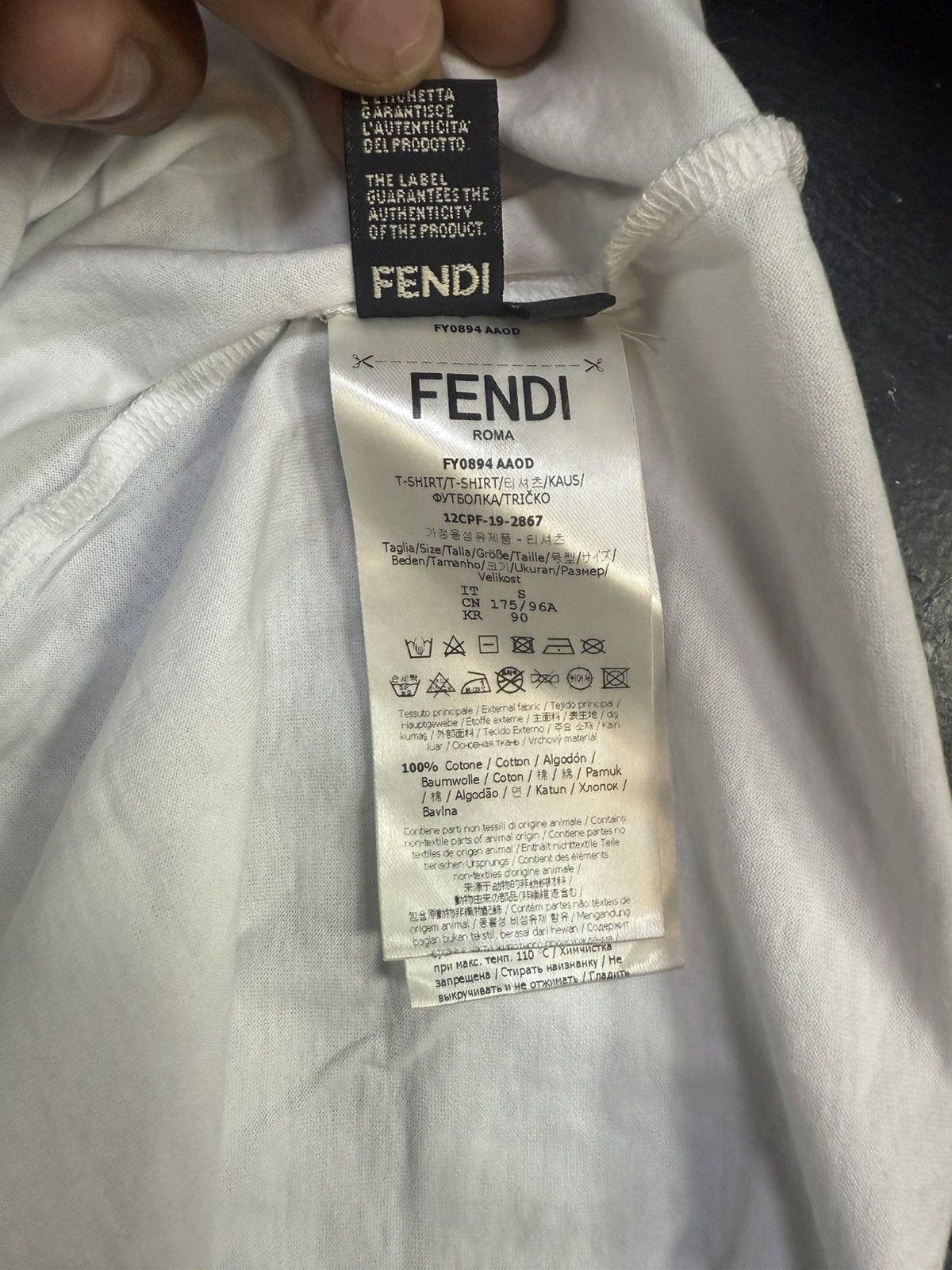 Fendi Fendi stacked white logo tee Size US S / EU 44-46 / 1 - 6 Thumbnail