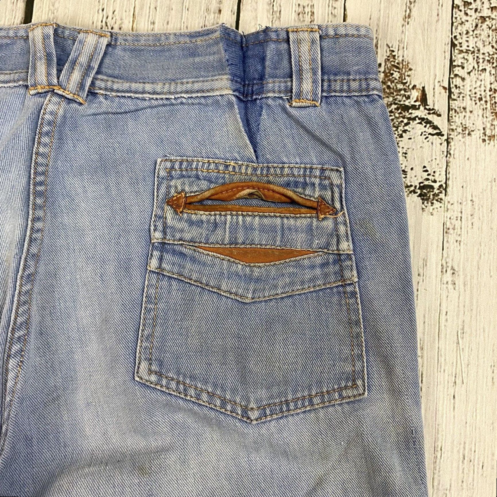 Vintage VINTAGE HUK-A-POO 1970s Disco Elephant Bell Bottom Pants Mens Light Wash Blue 34 Size US 34 / EU 50 - 3 Thumbnail