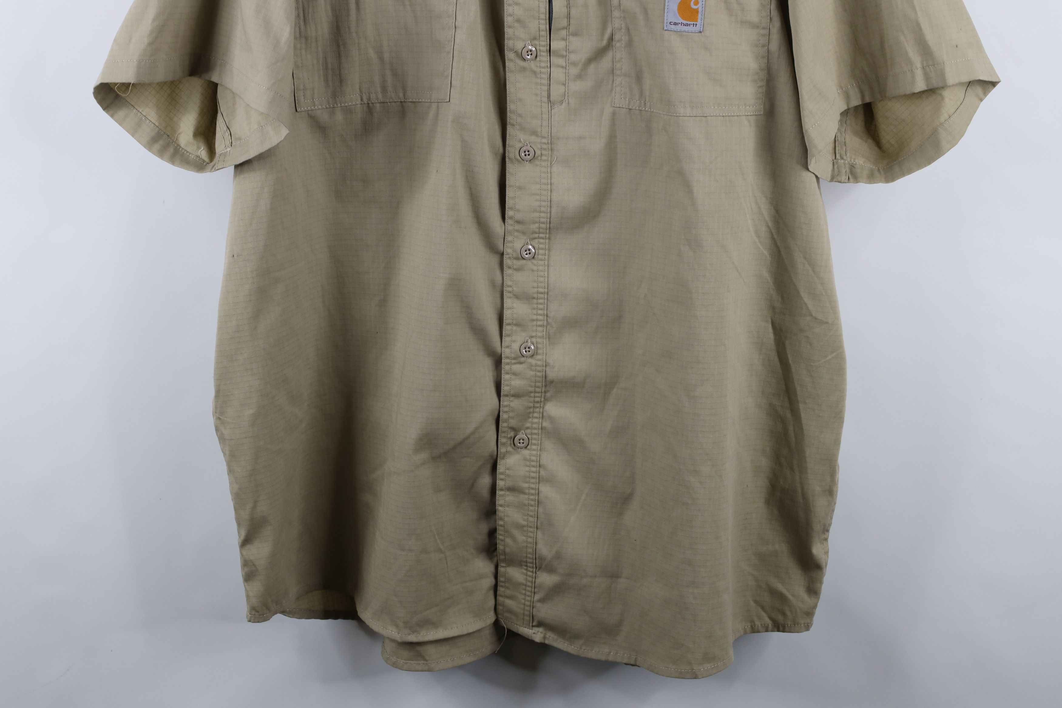 Carhartt × Vintage Vintage Carhartt Ripstop Short Sleeve Collared Button Shirt Size US XXL / EU 58 / 5 - 3 Thumbnail