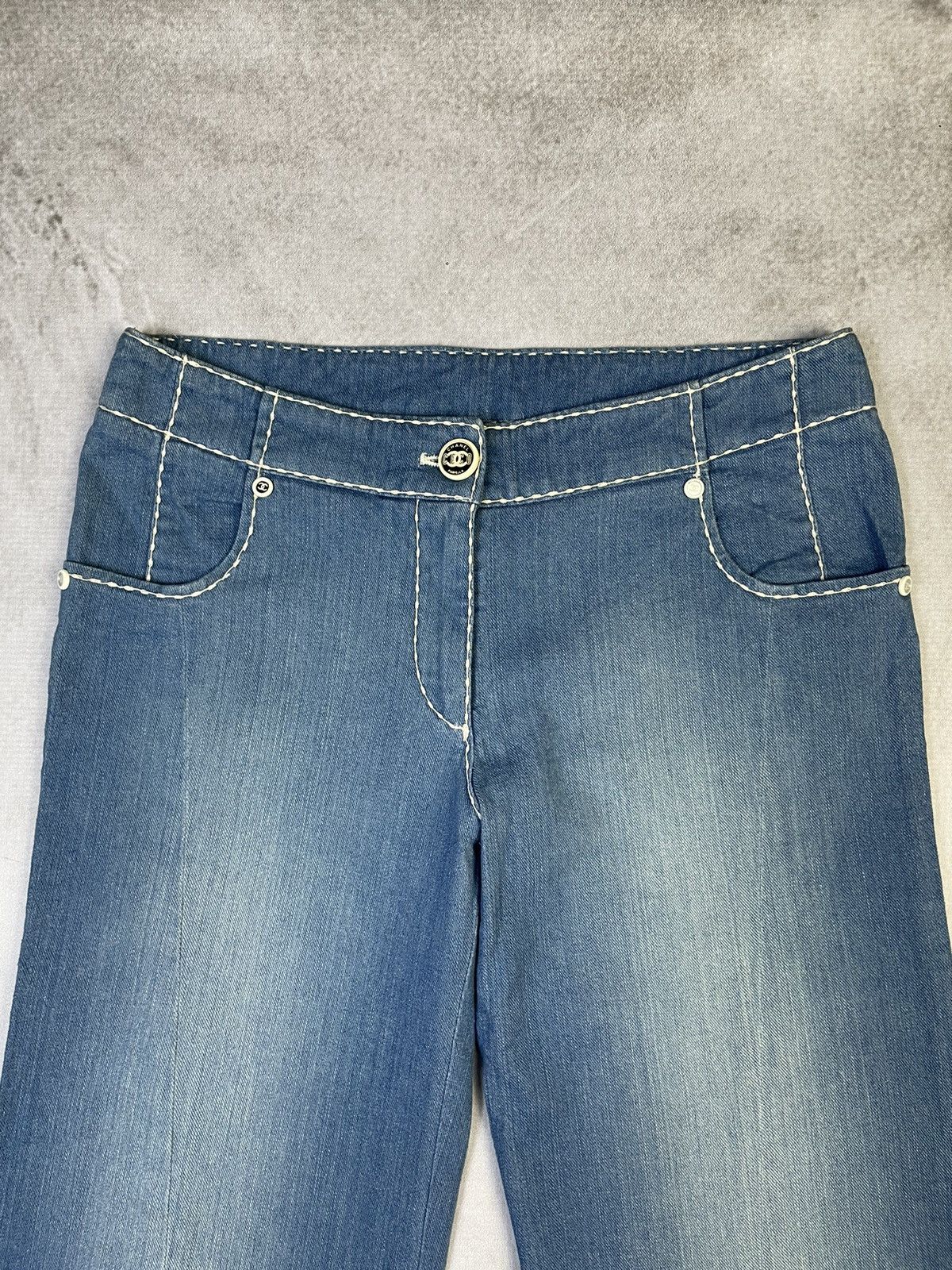 Chanel 08C Cruise 2008 Contrast Stitch Subtle Flare Jeans Size 28" / US 6 / IT 42 - 4 Thumbnail
