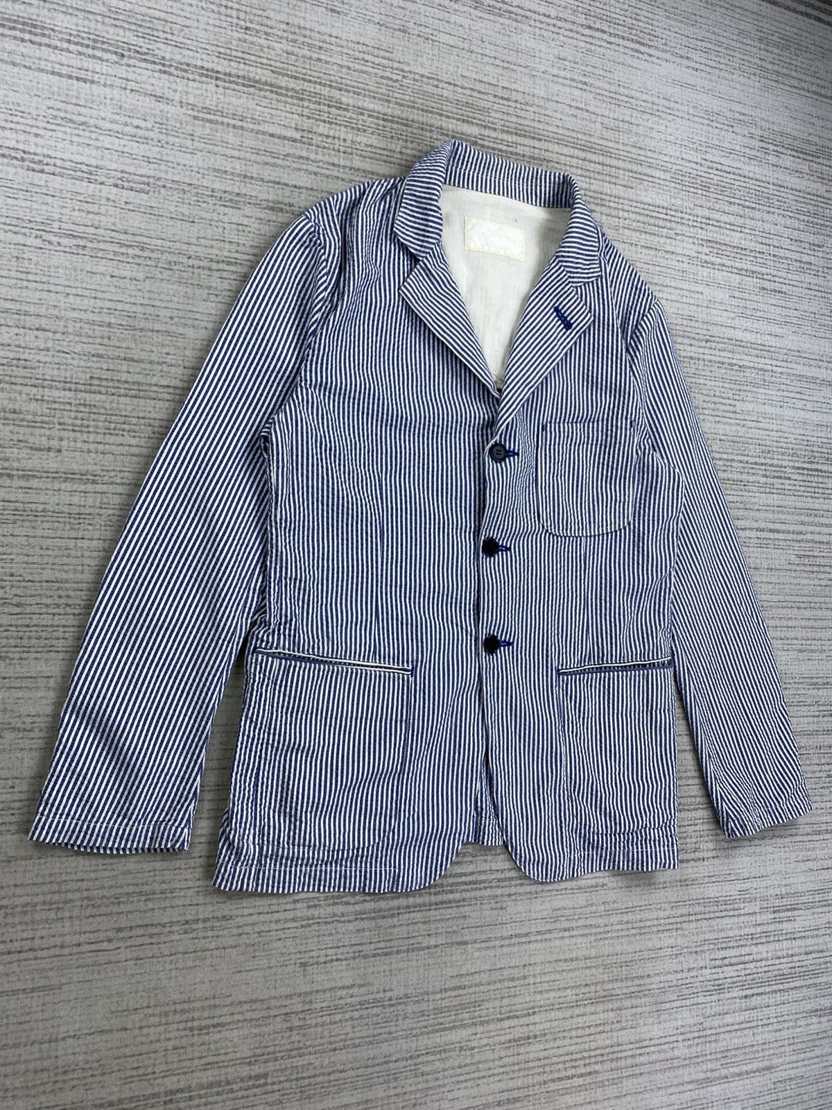 Big John × Japanese Brand × Vintage Vintage Big John Striped Blazer Style Jacket Size US M / EU 48-50 / 2 - 3 Thumbnail