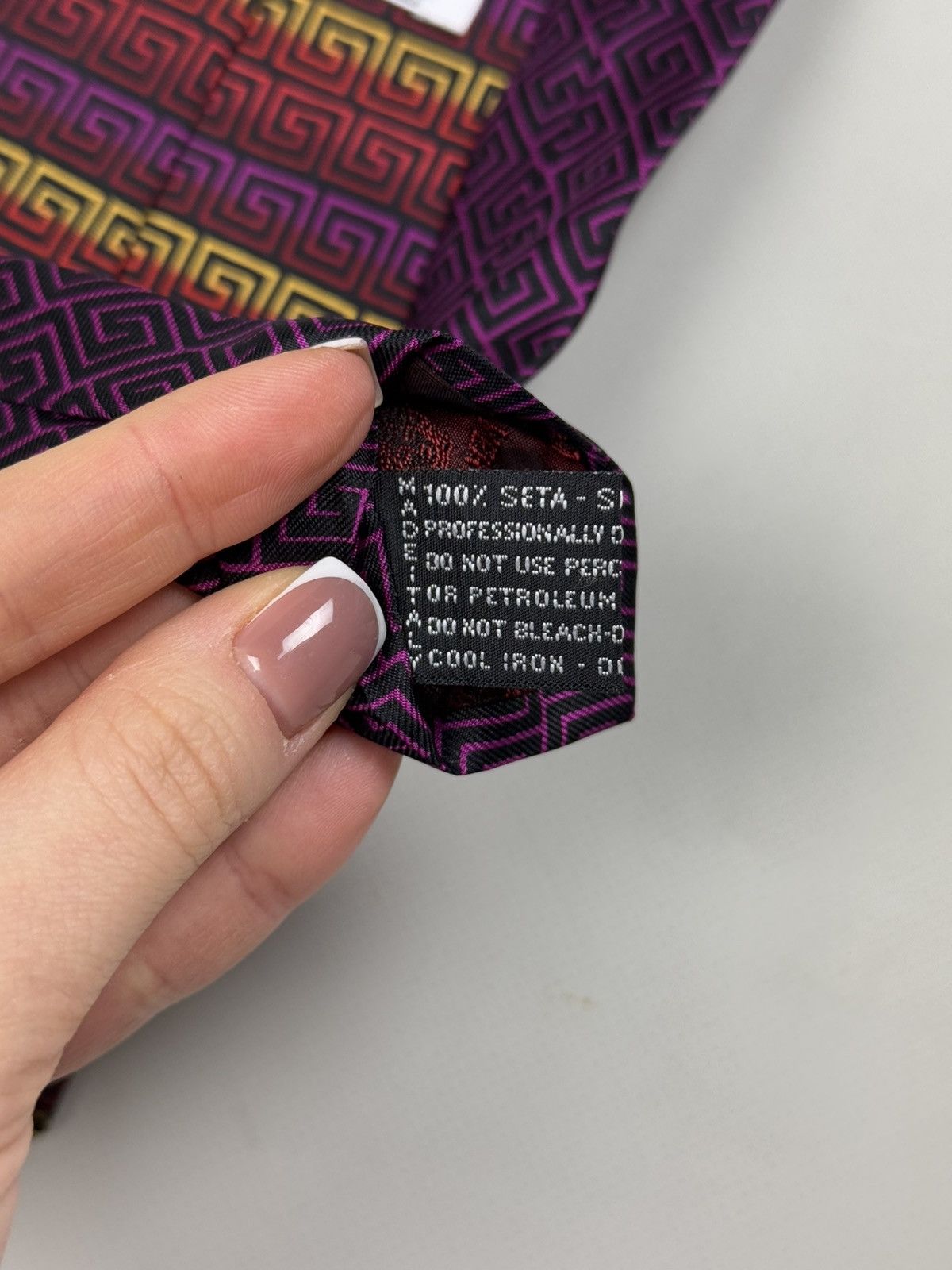 Versace × Vintage Gianni Versace Vintage Geometric Pattern Silk Tie Size ONE SIZE - 7 Thumbnail