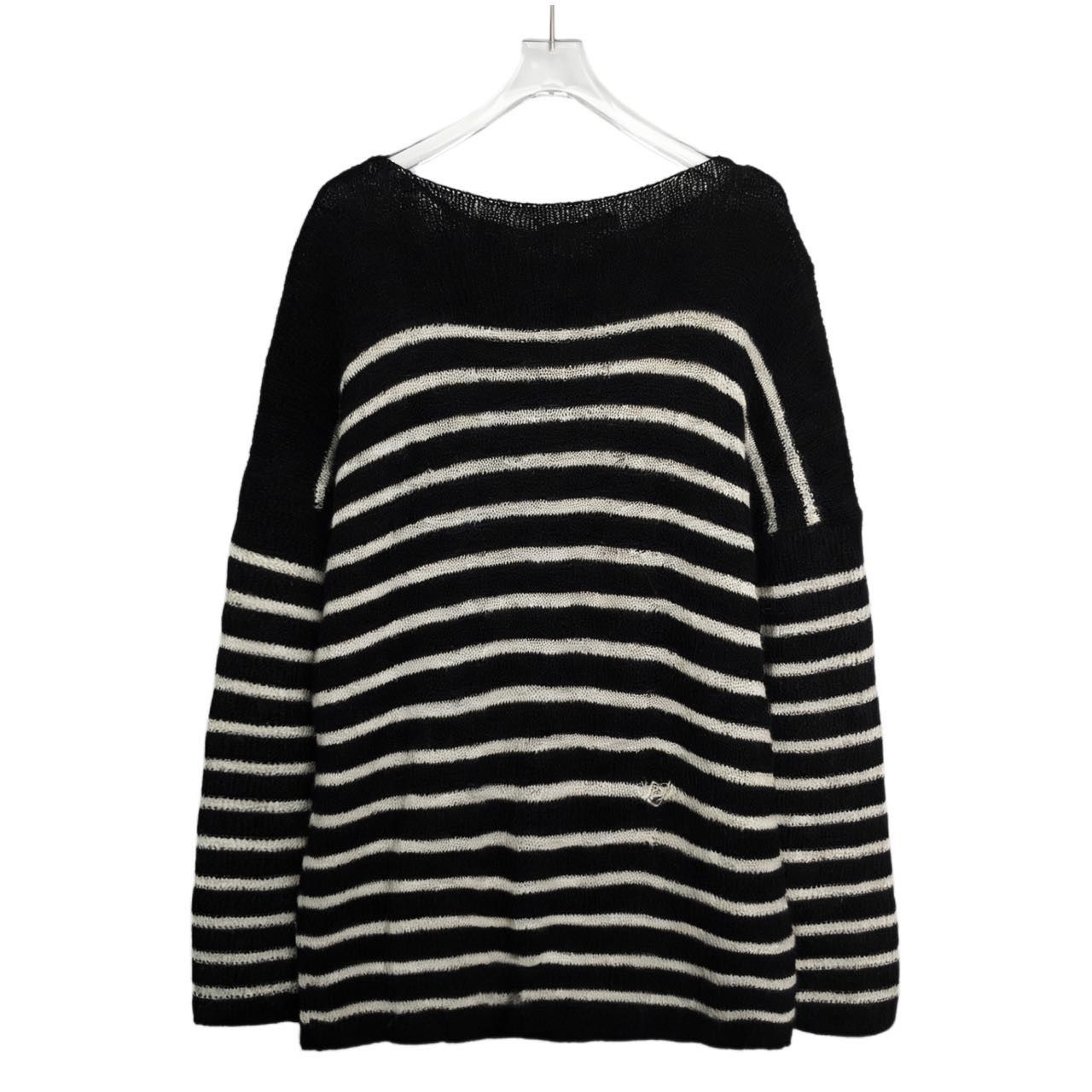 Dior Dior Striped Ripped Long Sleeve Knit Sweater K26WX Size XS / US 0-2 / IT 36-38 - 2 Thumbnail