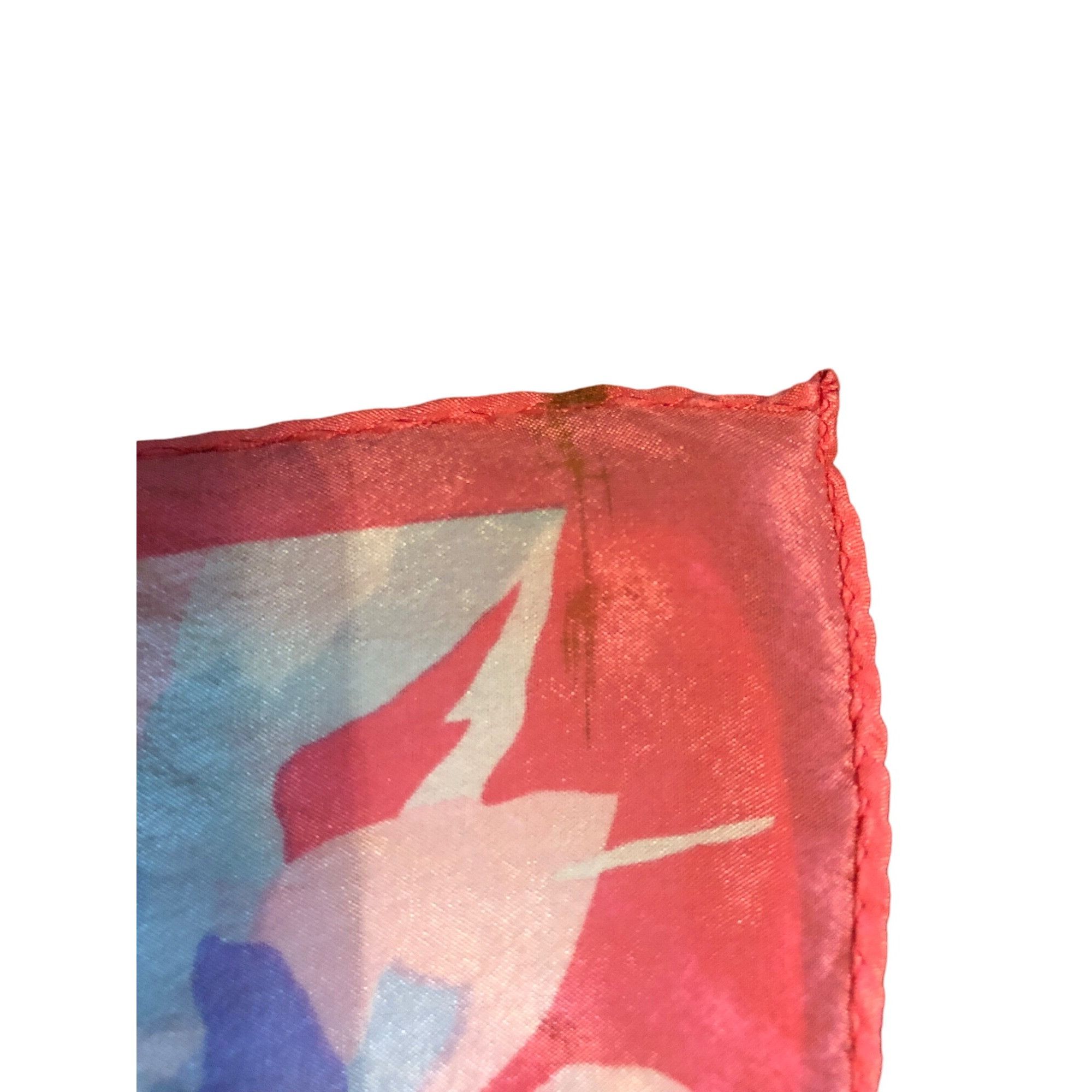 Vintage Vintage Novelty Floral Print Pink Vibrant Head Scarf Size ONE SIZE - 6 Thumbnail