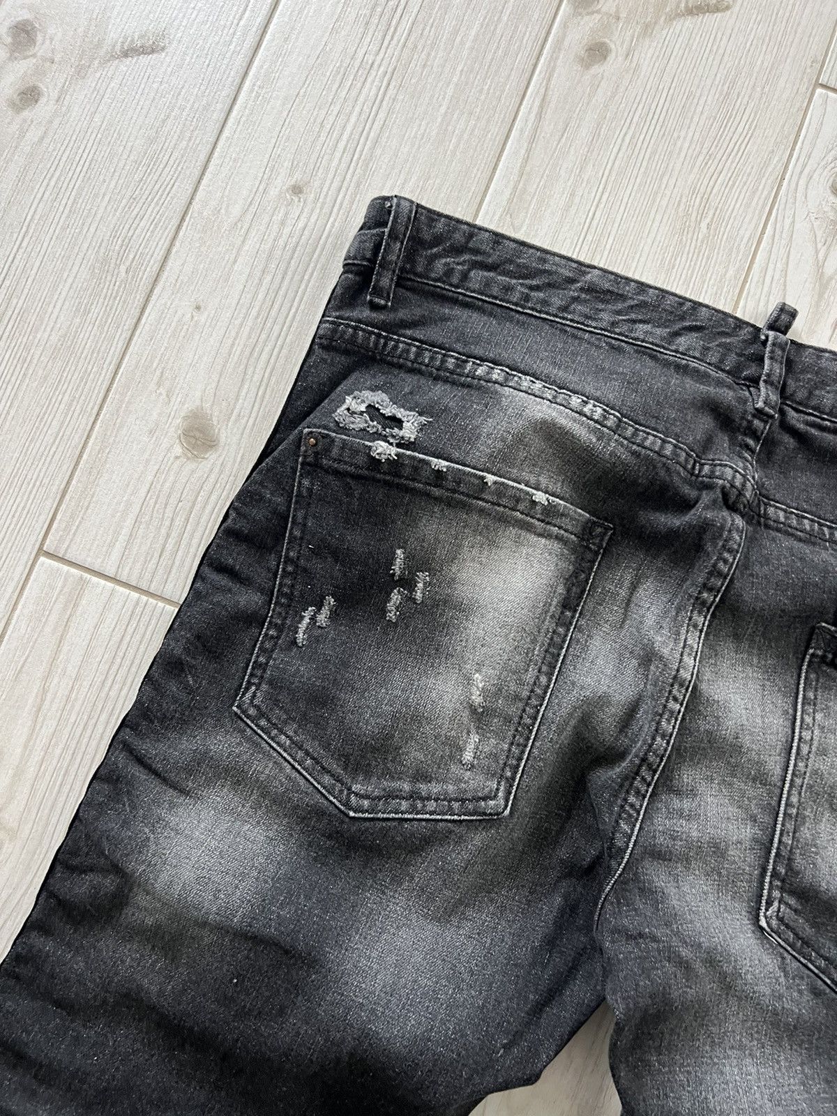Dsquared2 DSQUARED2 Size 52 Black Distressed Denim Button Fly Jeans Size US 36 / EU 52 - 7 Thumbnail