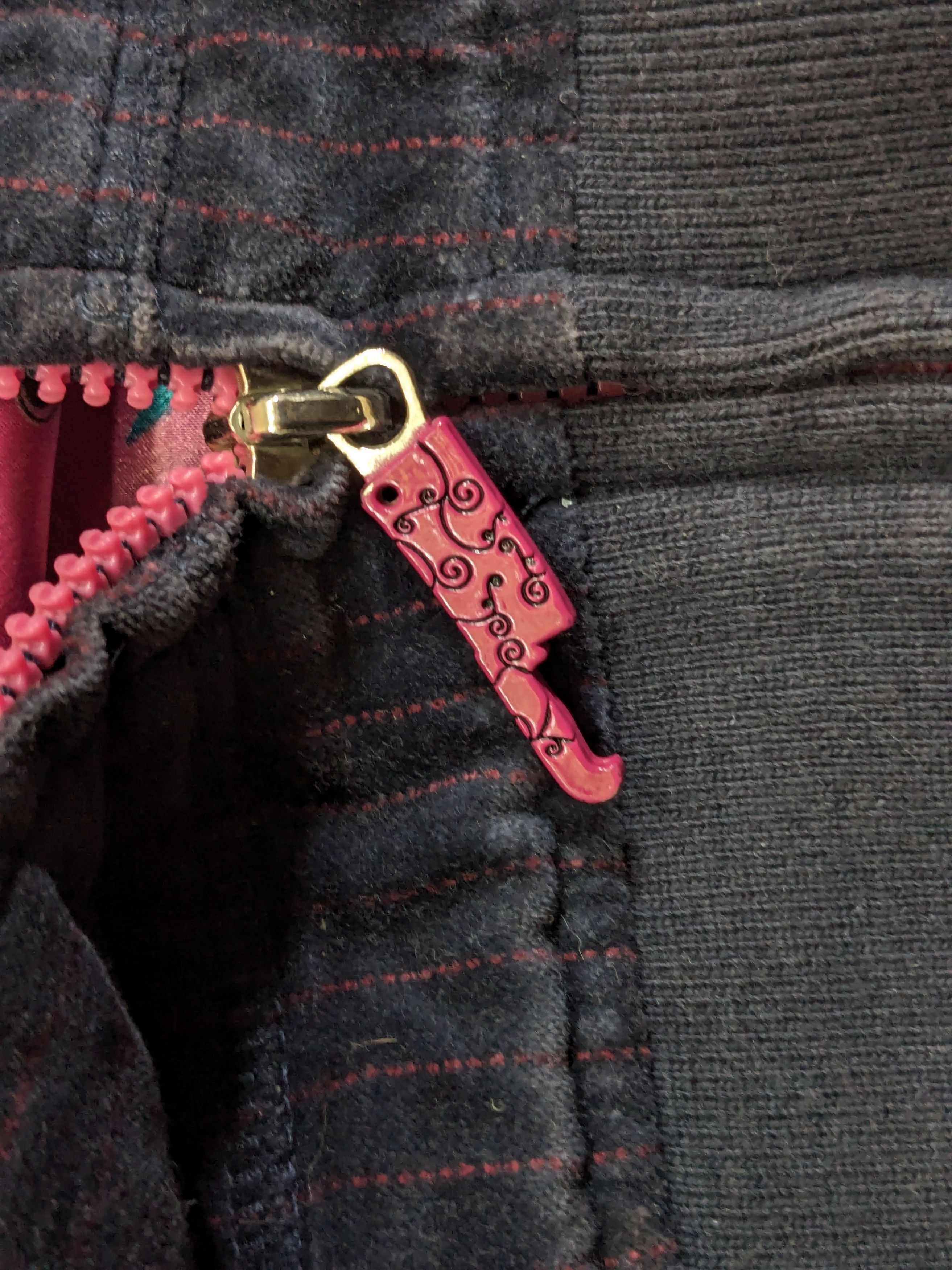 Artful Dodger Artful Dodger Hoodie Velvet 4XL Navy Blue Pink Striped Y2K Size US XXL / EU 58 / 5 - 21 Thumbnail