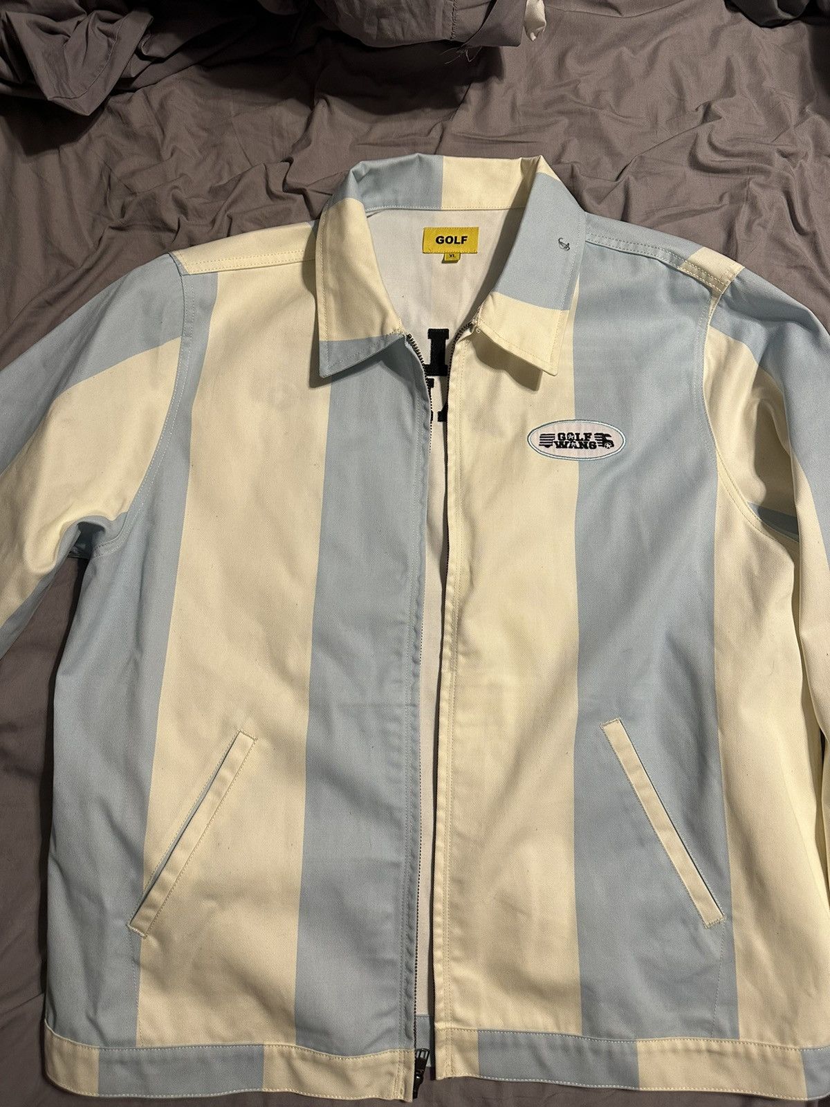 image of Golf Wang Trucker Work Jacket in Beige, Men's (Size XL)