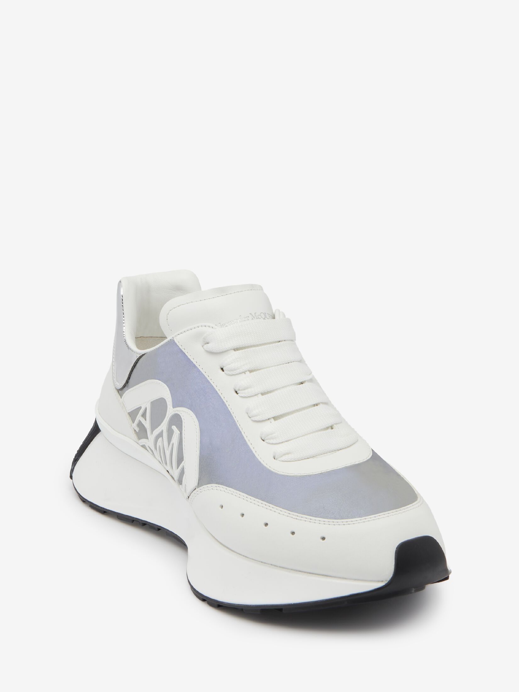Alexander McQueen o1w1db10925 Sprint Runner in White/Silver Size US 11 / IT 41 - 2 Thumbnail