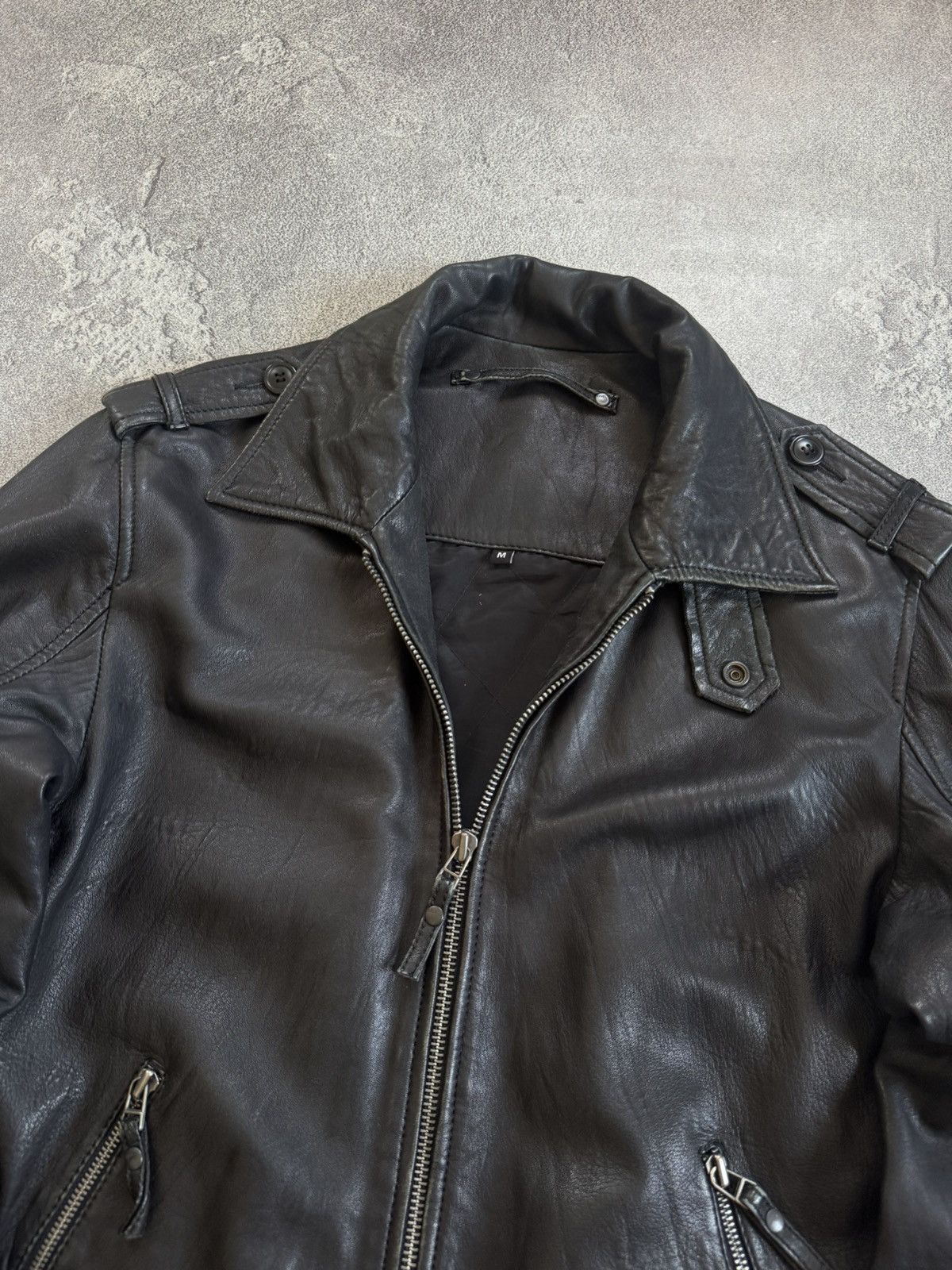 Genuine Leather Retro M/size leather aviator bomber zip jacket pilot track Size US M / EU 48-50 / 2 - 4 Thumbnail