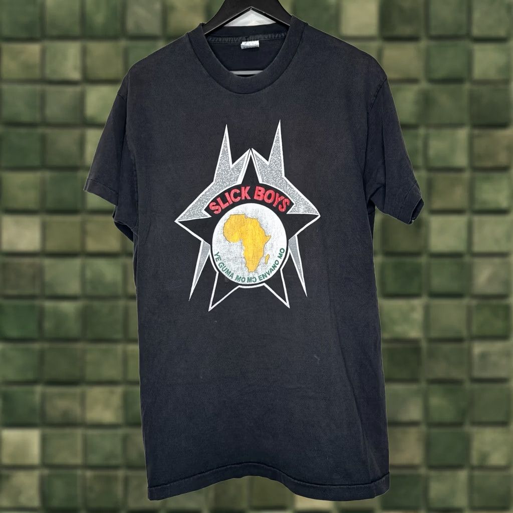 Fruit Of The Loom VINTAGE Slick Boys Hip Hop T Shirt Black XL Crew Neck Short Sleeve Men Boys 90s Single Stitch Fruit of the Loom Size US XL / EU 56 / 4 - 1 Thumbnail