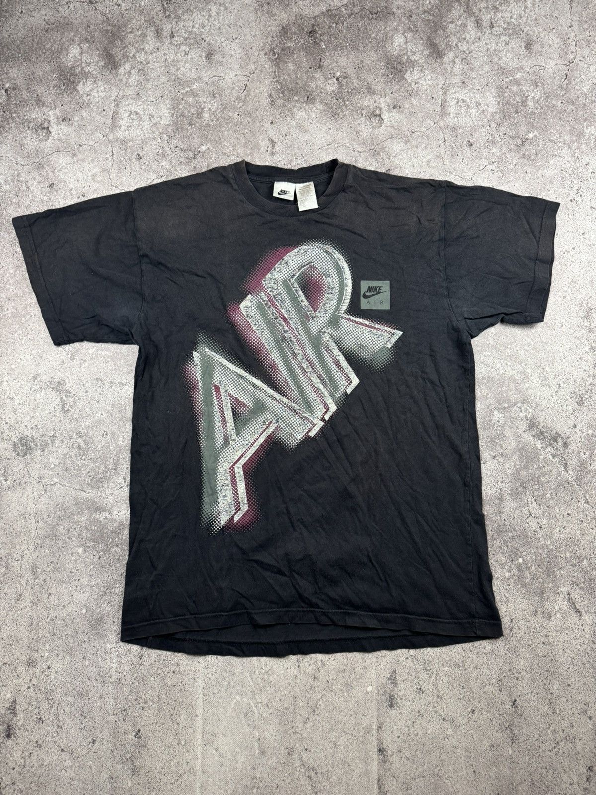 Nike Vintage 90s Nike Air Big Logo Swoosh Faded T-Shirt Tee Size US XL / EU 56 / 4 - 1 Thumbnail
