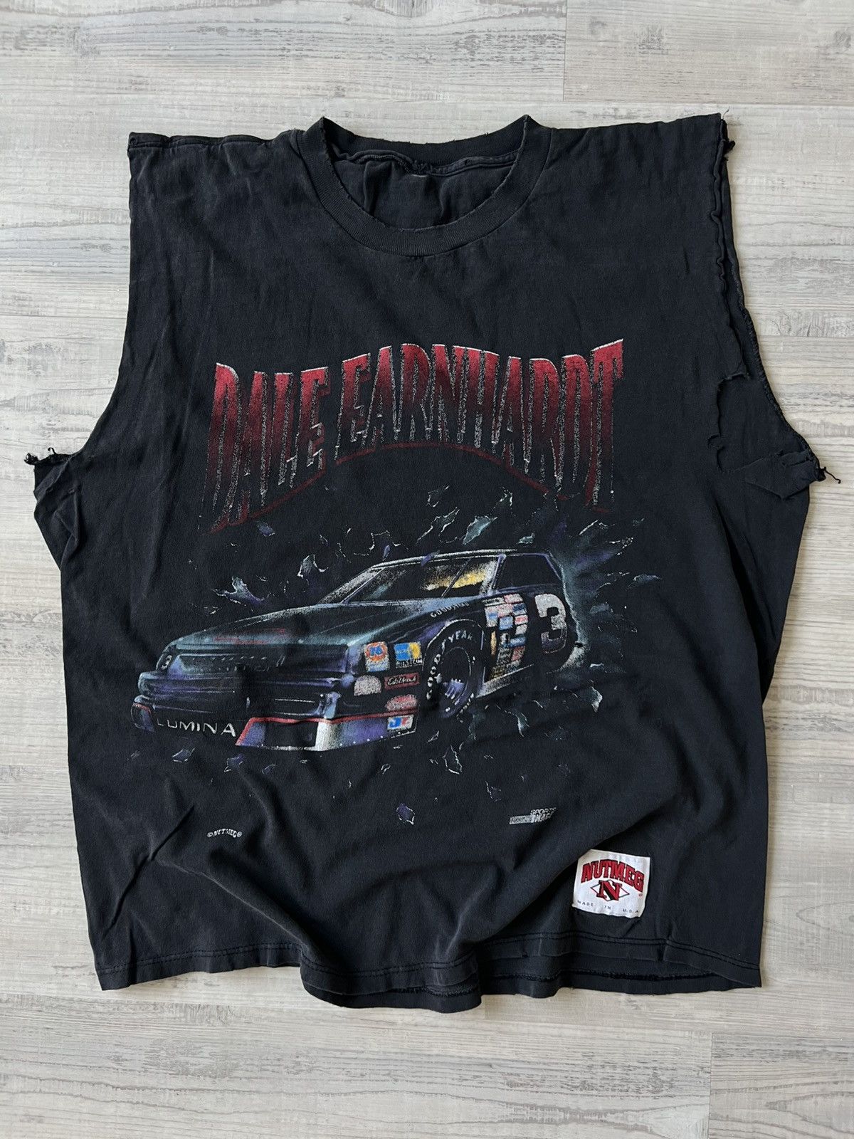 Vintage Vtg 90’s Nascar Dale Earnhardt Cutoff Pump Cover T Shirt Size US XL / EU 56 / 4 - 1 Thumbnail