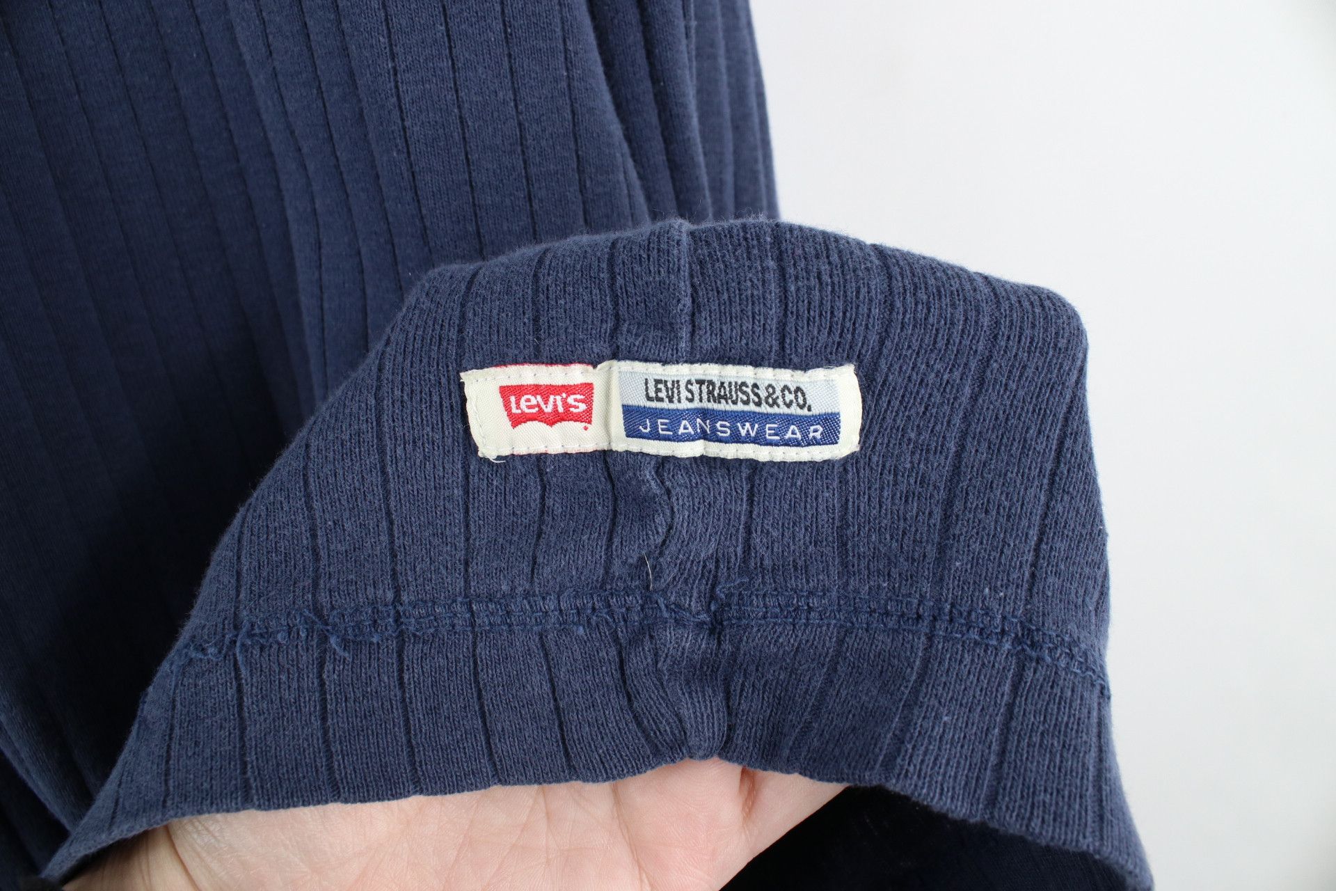 Levi's Vintage 90s Levis Ribbed Knit Long Sleeve Henley T-Shirt Size US S / EU 44-46 / 1 - 5 Thumbnail