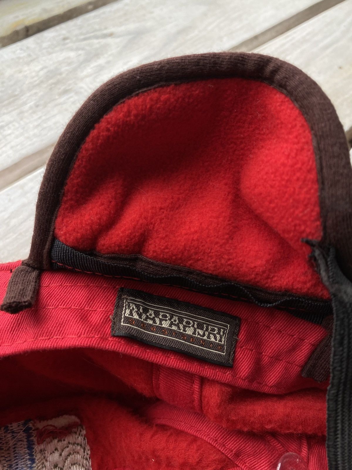 Napapijri × Vintage Vintage 90s RED NAPAPIJRI fleece Cap Outdoor Size ONE SIZE - 7 Thumbnail