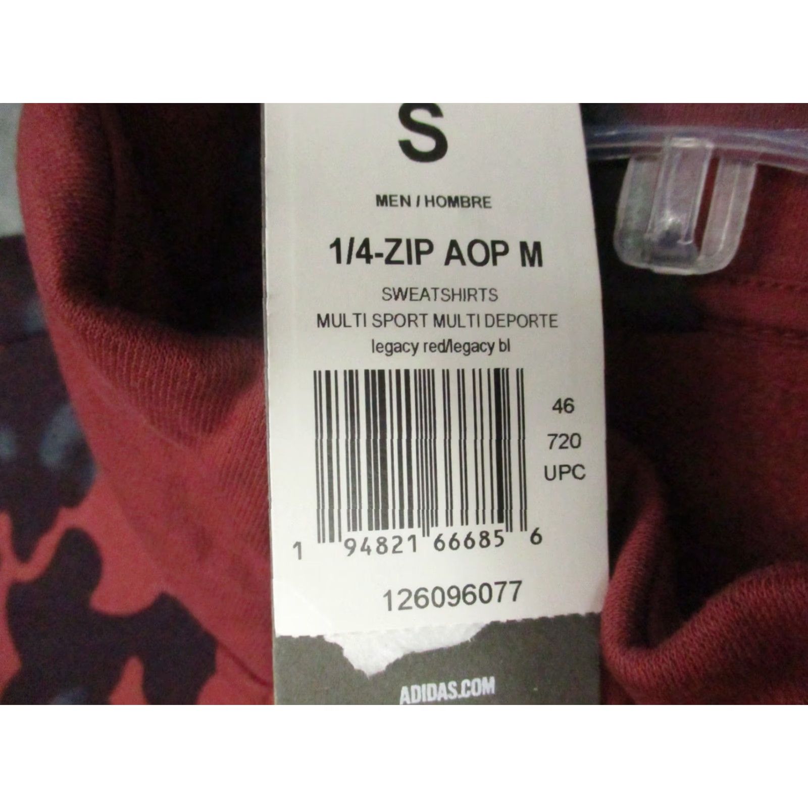 Adidas Adidas Sweatshirt Mens Small Red Black Camo 1/4 Zip Pullover Legacy AOP H25085 Size US S / EU 44-46 / 1 - 4 Thumbnail