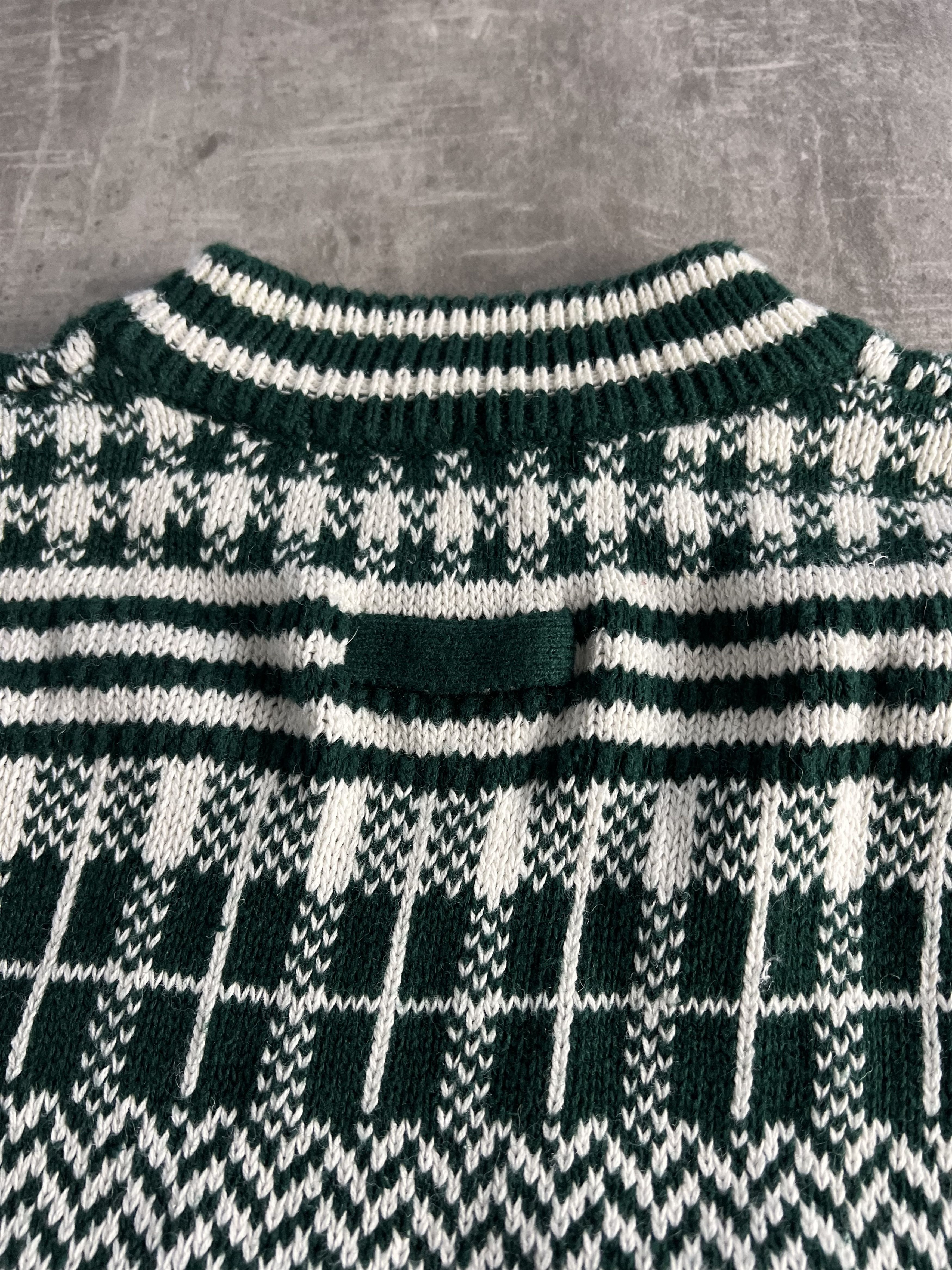 Vintage VINTAGE COSBY PATTERN KNIT WHITE GREEN MEDIUM Size US M / EU 48-50 / 2 - 8 Thumbnail