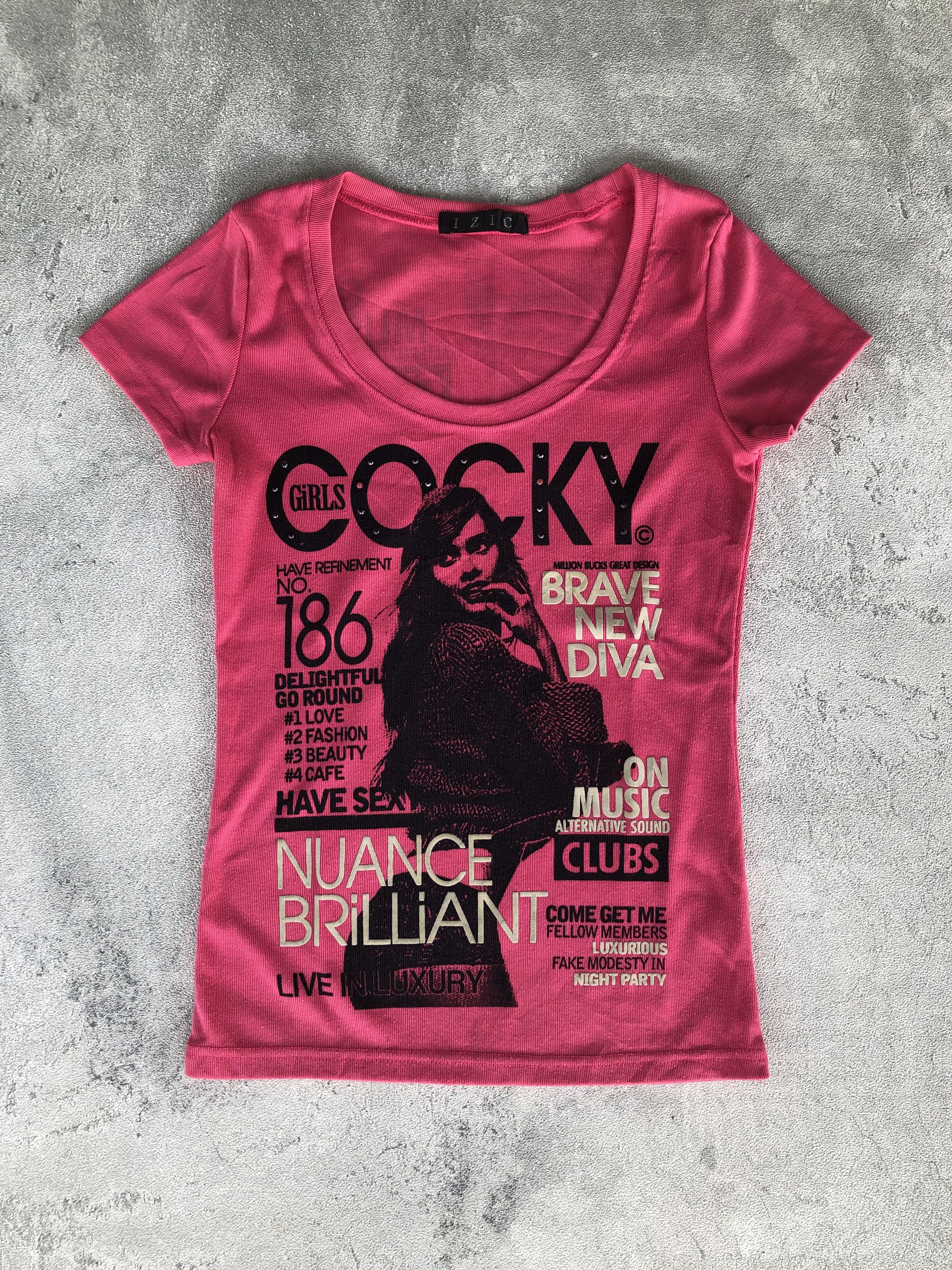 Izic Japanese Brand Asian Style Cocky Girls Print Poem