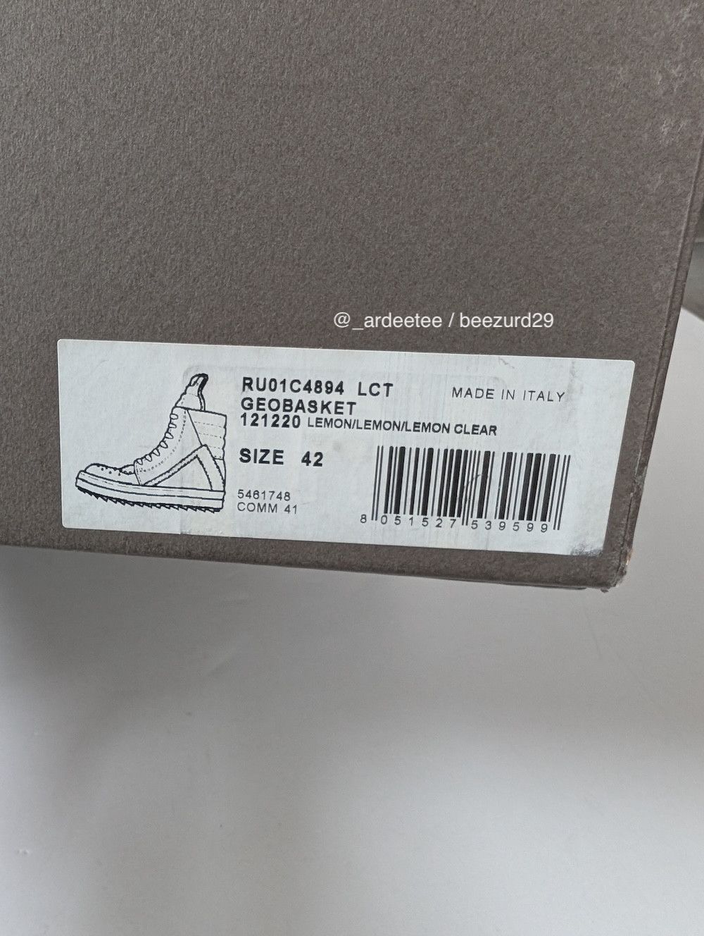 Rick Owens *NEW* APPARITION SEMI-TRANSPARENT LEATHER GEOBASKET SNEAKERS Size US 9 / EU 42 - 18 Thumbnail