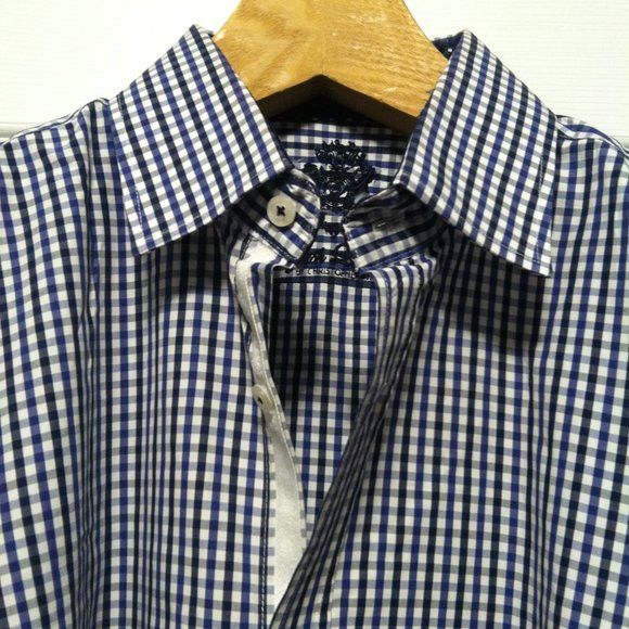 English Laundry ENGLISH LAUNDRY MENS BLUE 100%COTTON CASUAL SHIRT 17/34-35 Size US XL / EU 56 / 4 - 7 Thumbnail