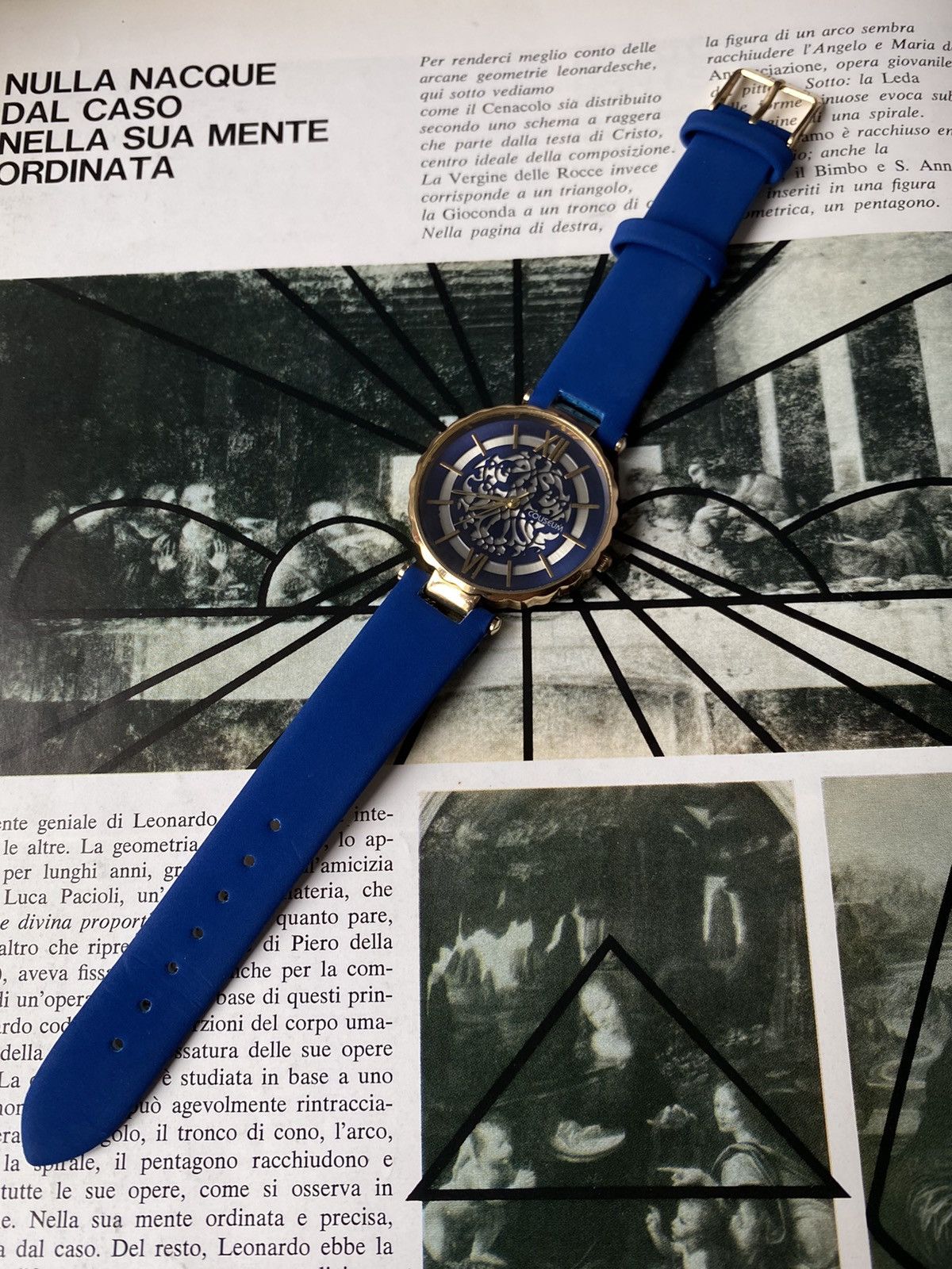 Japanese Brand × Jewelry × Vintage Vintage Coliseum Skeleton Watch Blue Strap Working Size ONE SIZE - 1 Thumbnail
