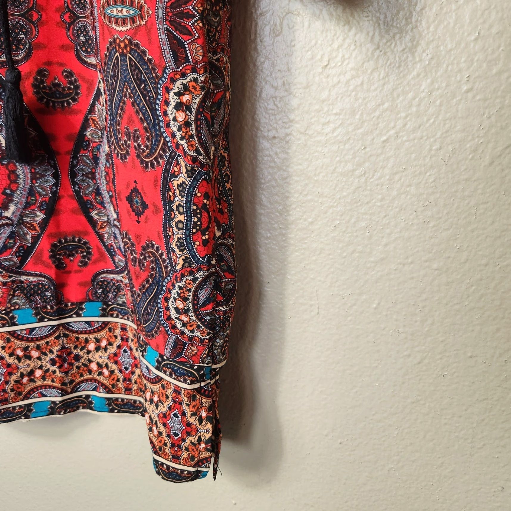 Vintage NLW Boho Paisley Mixed Print Mini Shift Dress-Size L (NWT) Size L / US 10 / IT 46 - 5 Thumbnail