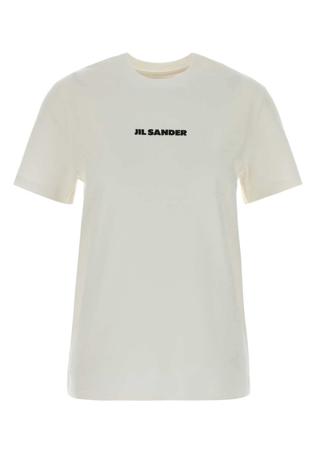 Jil Sander White Cotton T-Shirt Size L / US 10 / IT 46 - 1 Thumbnail