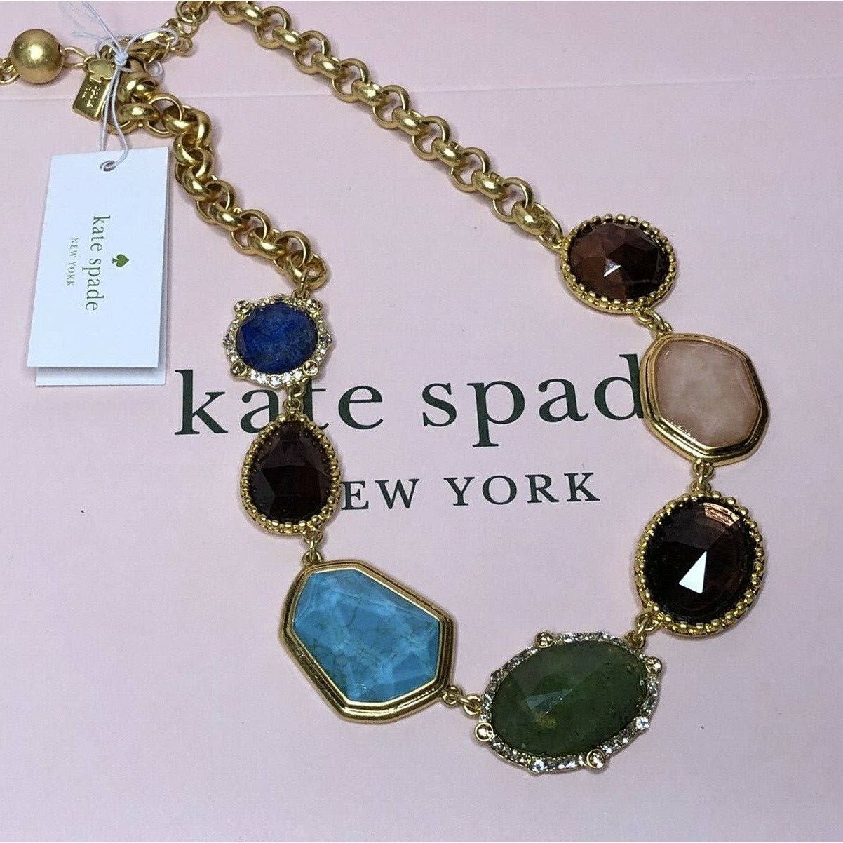 Kate Spade Kate Spade Gold Multi Color Stone Statement Necklace $148 Size ONE SIZE - 9 Thumbnail