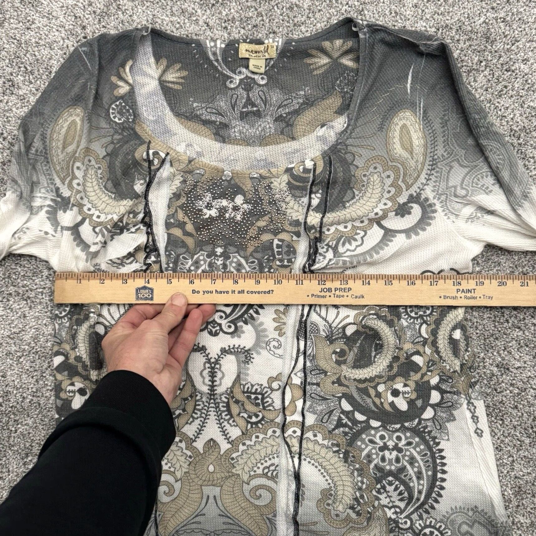Vintage VINTAGE Y2K Statement Top Plus 1X Rhinestones Paisley Bohemian Grunge Whimsigoth Blouse Womens Size XL / US 12-14 / IT 48-50 - 3 Thumbnail