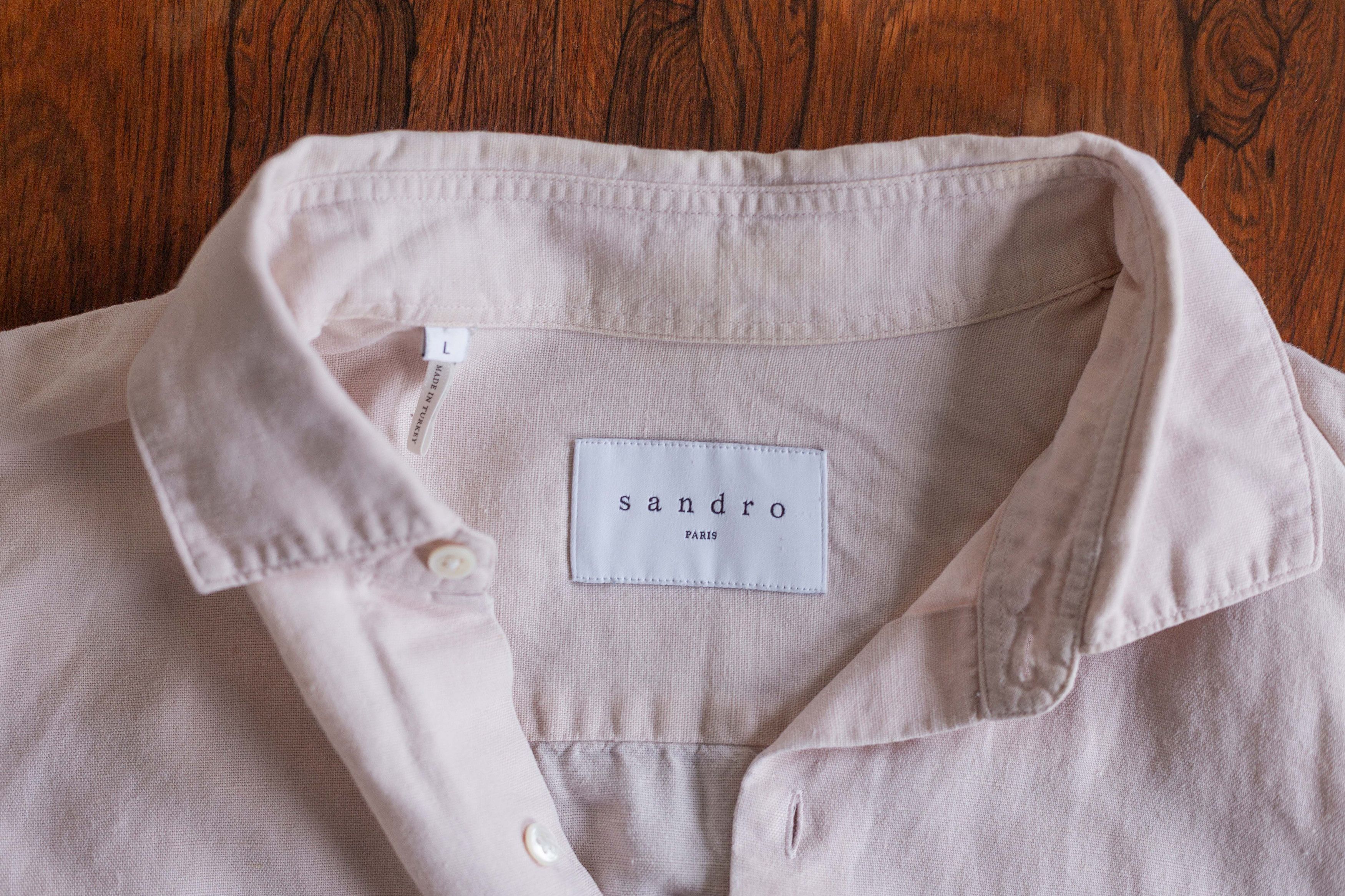 Sandro Sandro Paris Linen Cotton Blend Button-Up Shirt Size US L / EU 52-54 / 3 - 3 Thumbnail
