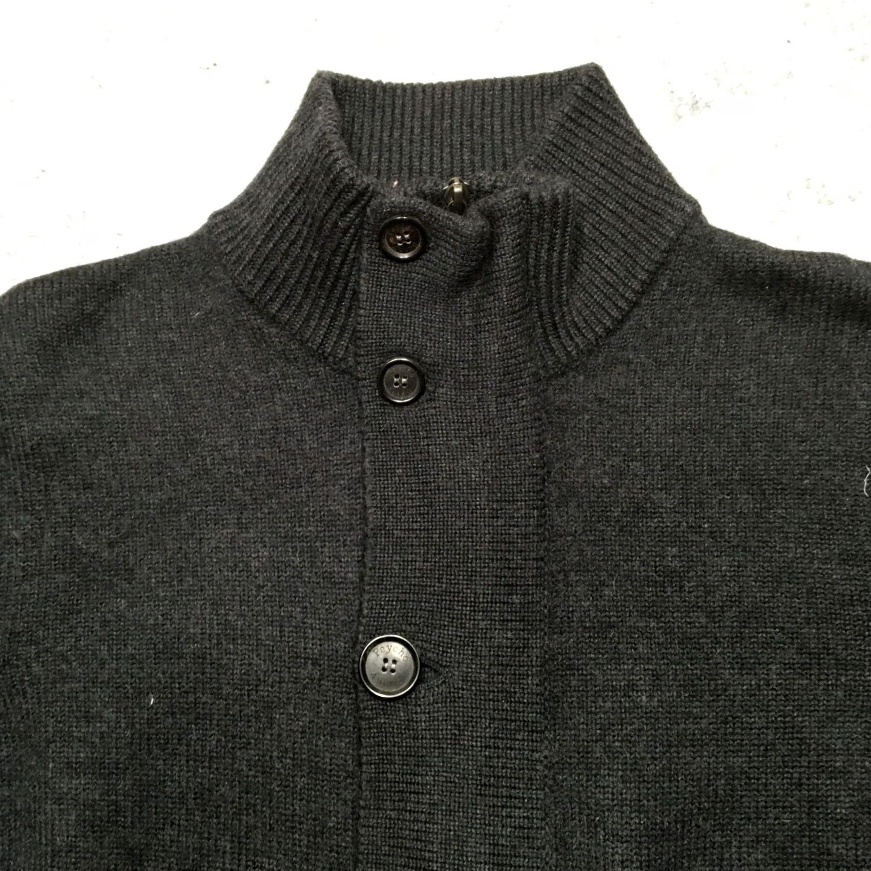 Psycho Bunny Psycho Bunny Merino Wool Cardigan Sweater Mens S Dark Gray Heavy Pockets Vintage Size US S / EU 44-46 / 1 - 4 Thumbnail