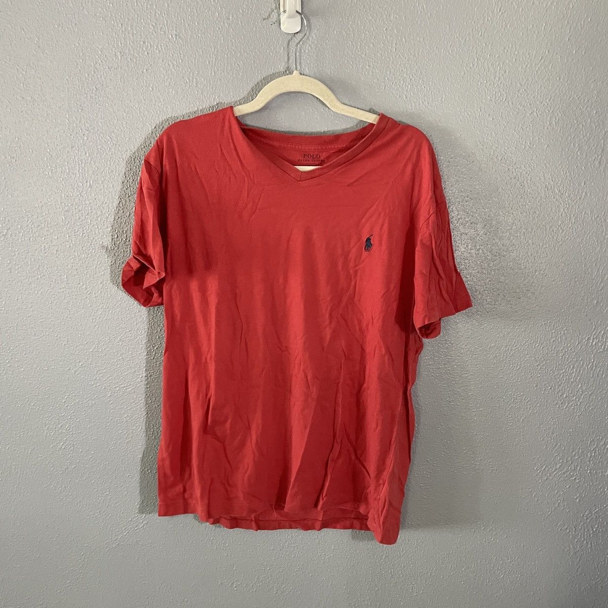 Polo Ralph Lauren Red Polo Ralph Lauren V Neck T Shirt Mens Size M Size US M / EU 48-50 / 2 - 1 Thumbnail