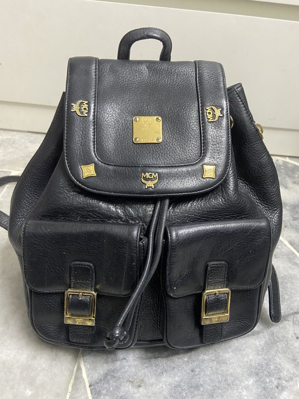 MCM MCM Vintage Black Leather Backpack Size ONE SIZE - 5 Thumbnail