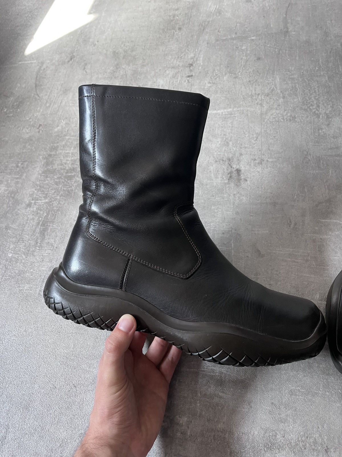 Prada Prada F/W 1999 Ankle Vibram black leather boots Size US 9 / EU 42 - 6 Thumbnail