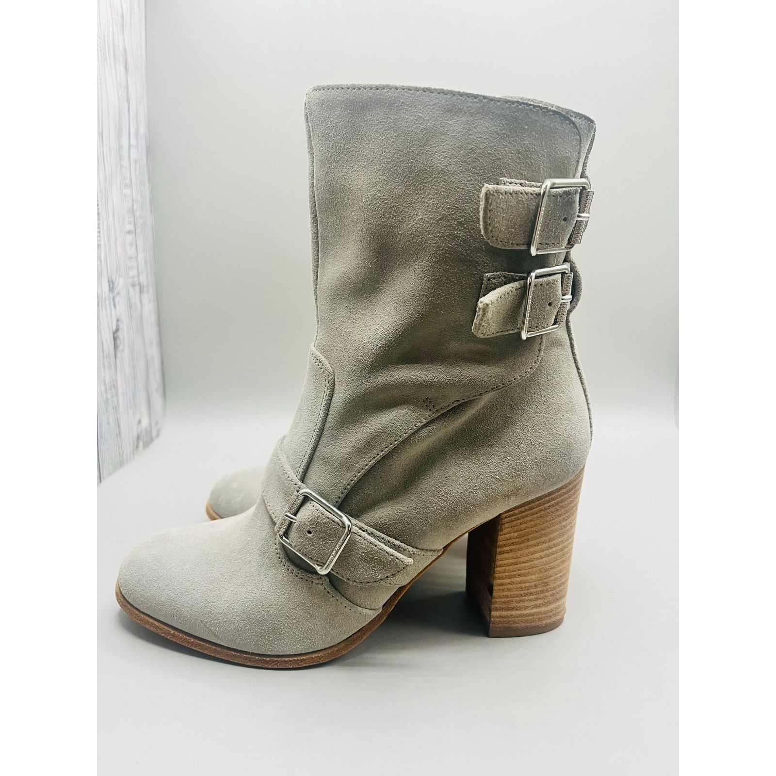 Belstaff Woman’s Grey 37.5 Belstaff Leather Boots zipper closure Size US 6.5 / IT 36.5 - 2 Thumbnail