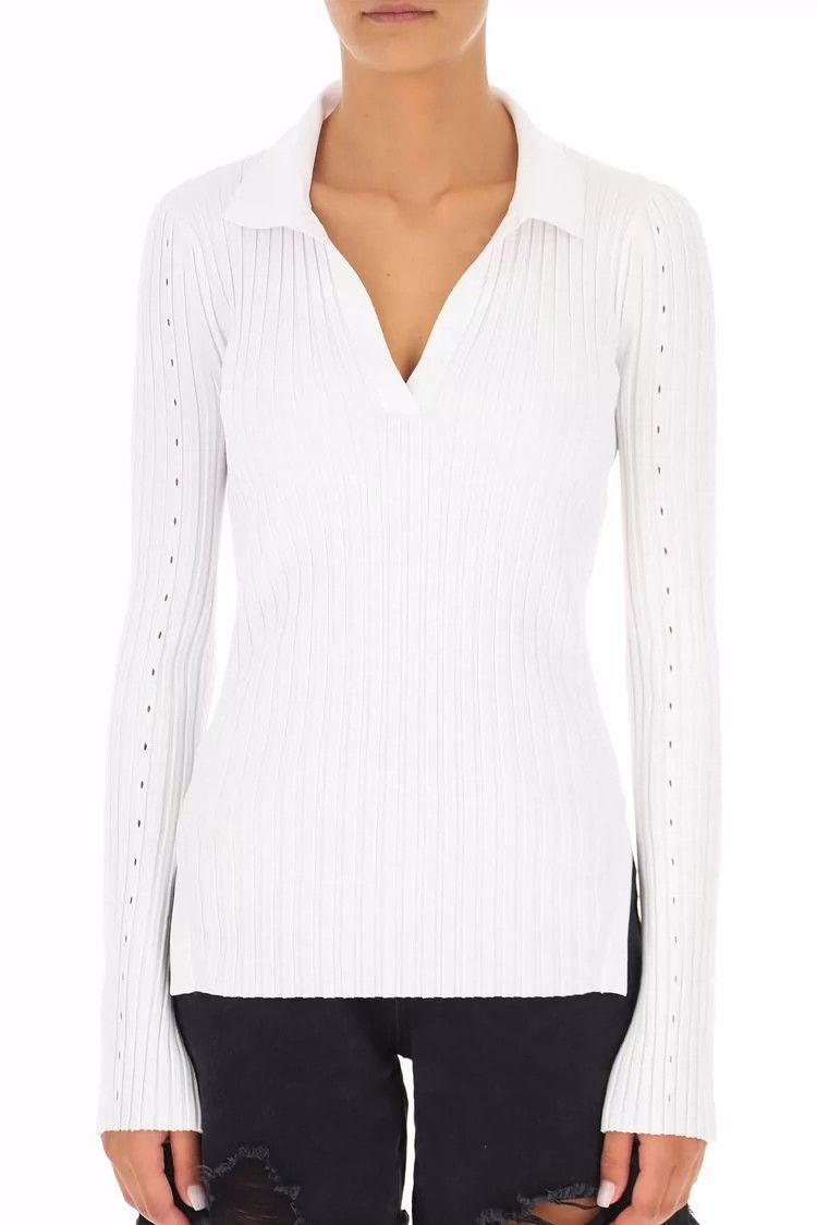 Helmut Lang HELMUT LANG White knit top Size M / US 6-8 / IT 42-44 - 7 Thumbnail