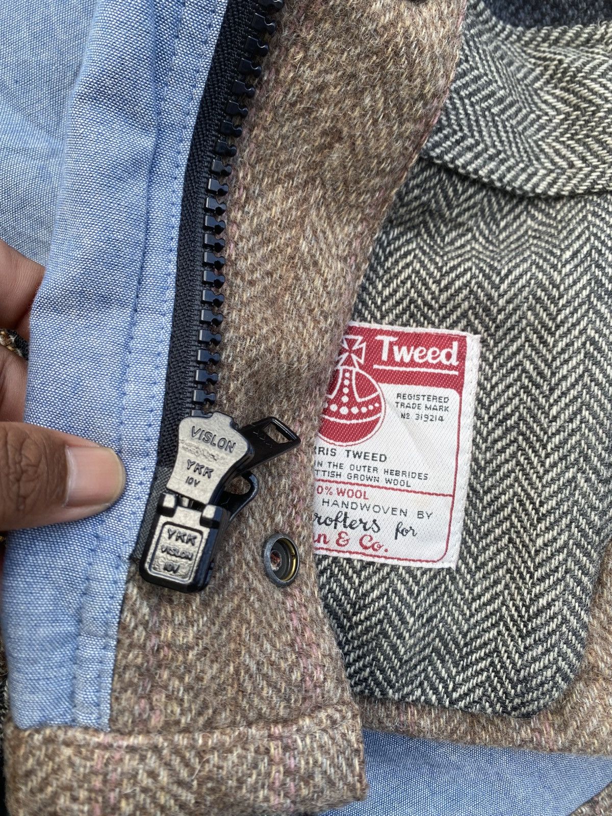 Harris Tweed Rare 1998 Vintage Harris Tweed multitone wool hoodie jacket Size US M / EU 48-50 / 2 - 17 Thumbnail