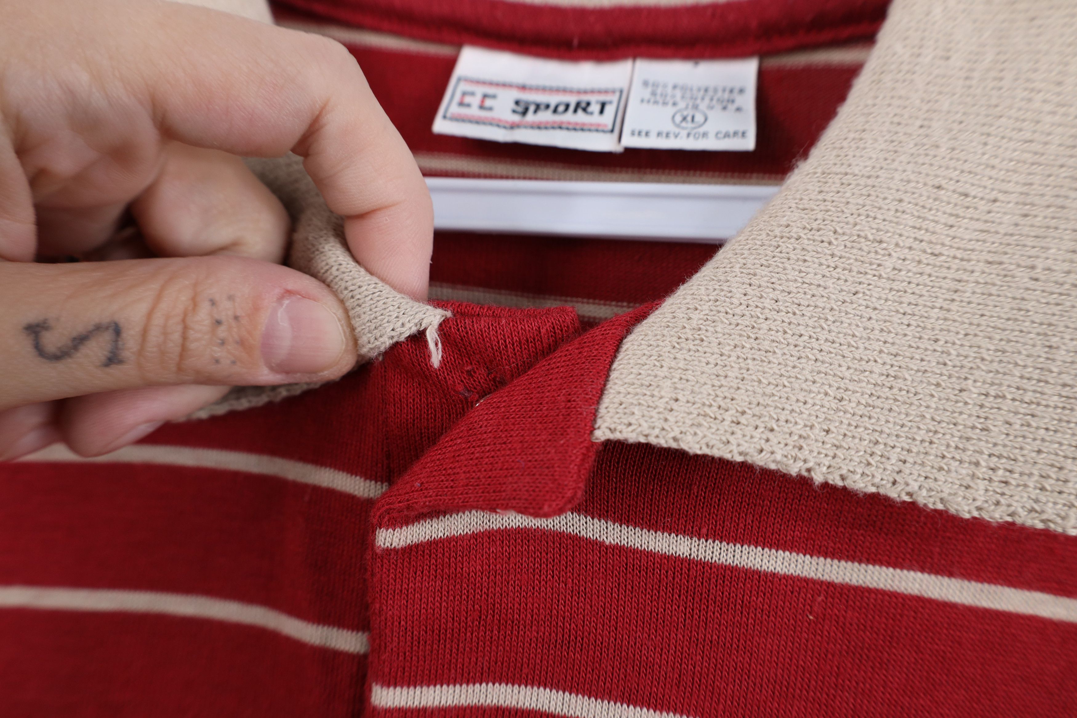 Vintage Vintage 70s Streetwear Block Knit Collared Golf Polo Shirt Size US XL / EU 56 / 4 - 8 Thumbnail