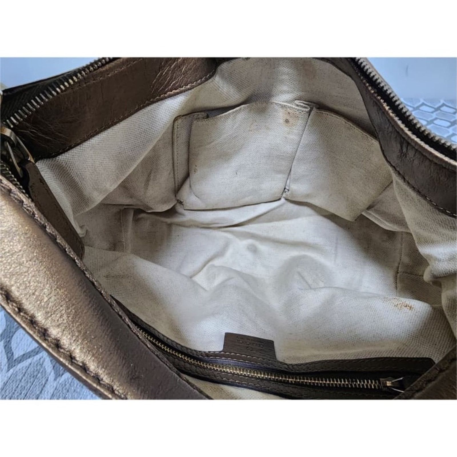 Gucci Authentic Gucci GG Canvas Heart Bit Hobo Bag Brown Size ONE SIZE - 13 Thumbnail
