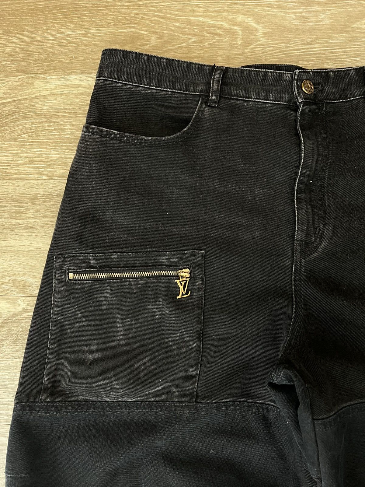 image of Distressed Denim x Louis Vuitton in Black, Men's (Size 36)