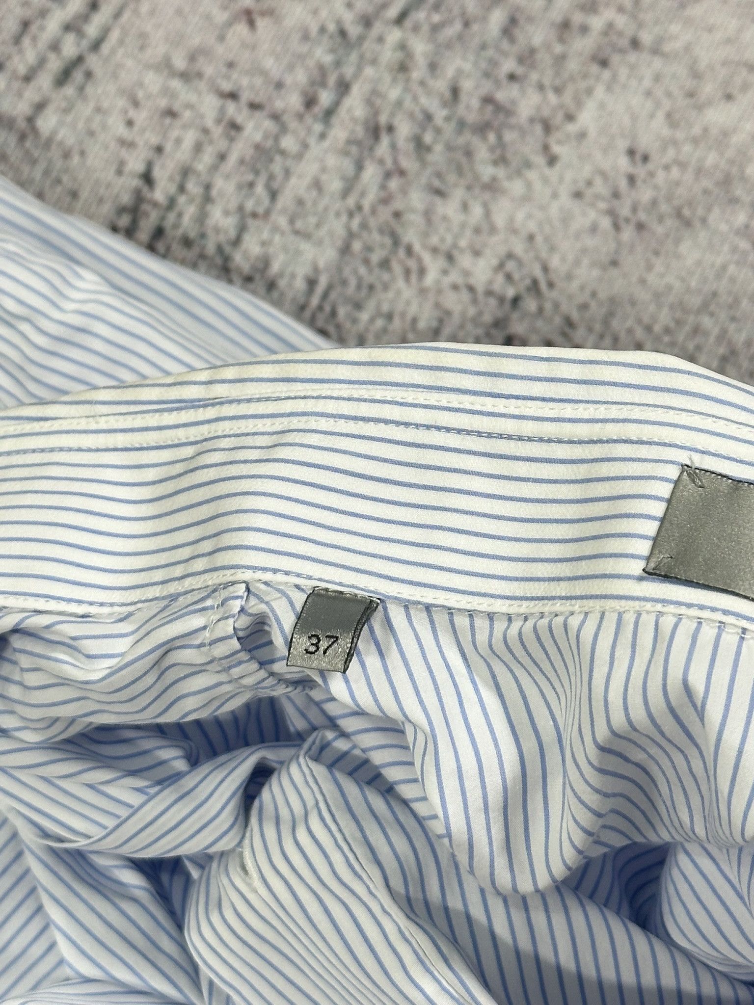 Dior Dior Shirt Striped Small Logo Paris Classic Light Blue Size US S / EU 44-46 / 1 - 9 Thumbnail