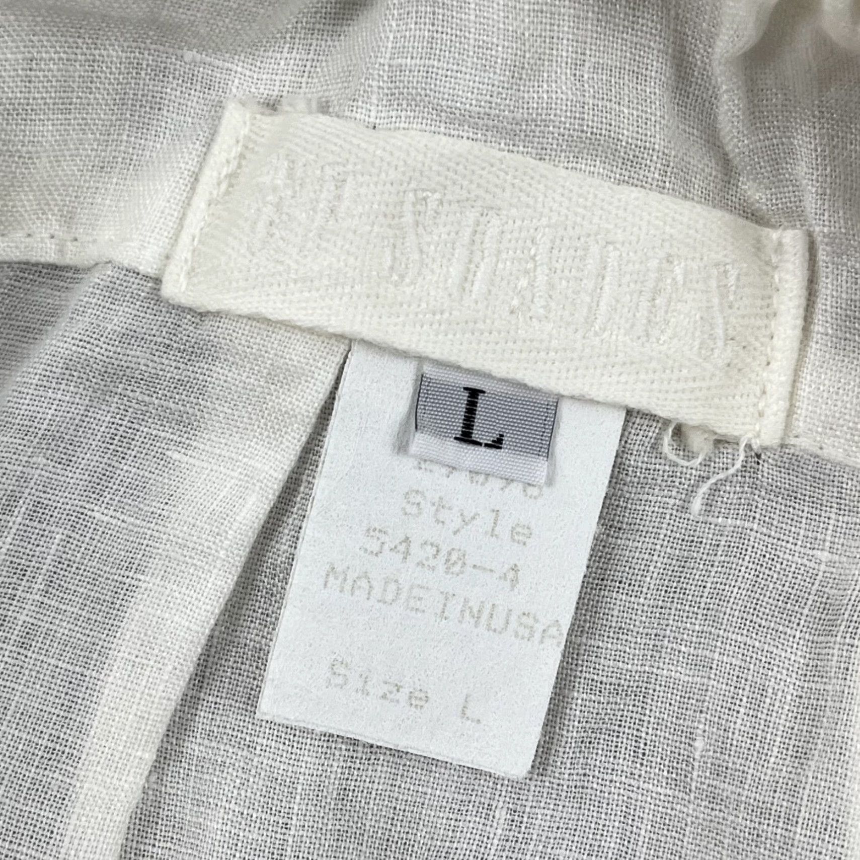 Vintage CP SHADES Skirt Women Large White Linen A-Line Pull On Elastic Waist Minimalist Bohemian Size 36" / US 14 / IT 50 - 2 Thumbnail