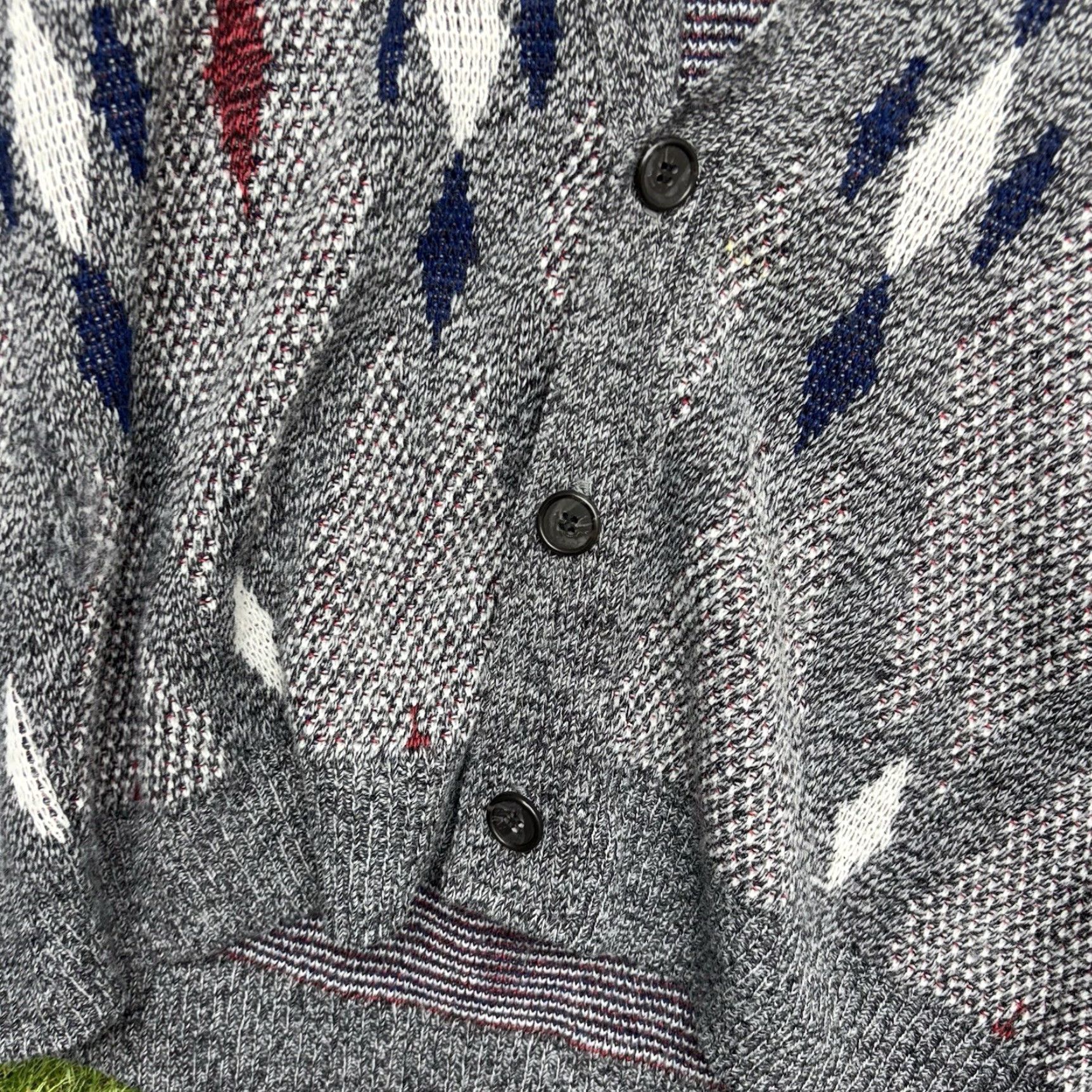 Jantzen VINTAGE Jantzen Cardigan Sweater Mens LT Gray Knit 2000s USA Casual Long Sleeve V-Neck Size US L / EU 52-54 / 3 - 4 Thumbnail