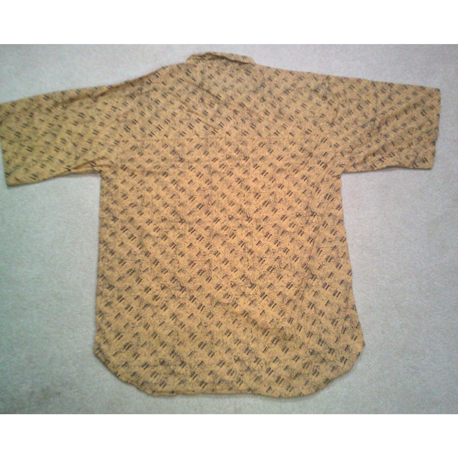 Vintage VINTAGE NIXLT Button Up Shirt Mens Large Yellow 90s Geometric Knit Short Sleeve Casual Mens L Shirt Size US L / EU 52-54 / 3 - 2 Thumbnail