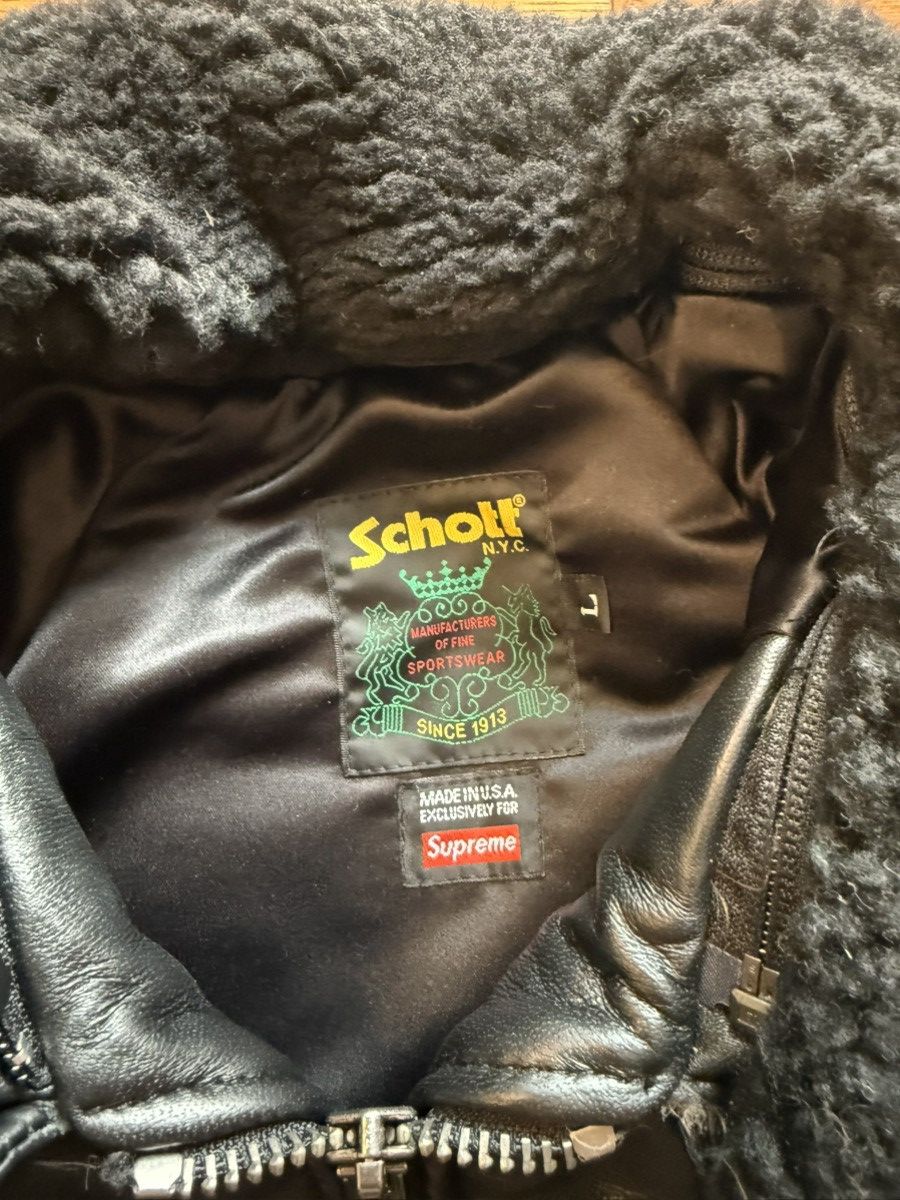 Schott × Supreme Supreme Schott Chevron Leather Down Puffer Jacket Size US L / EU 52-54 / 3 - 5 Thumbnail