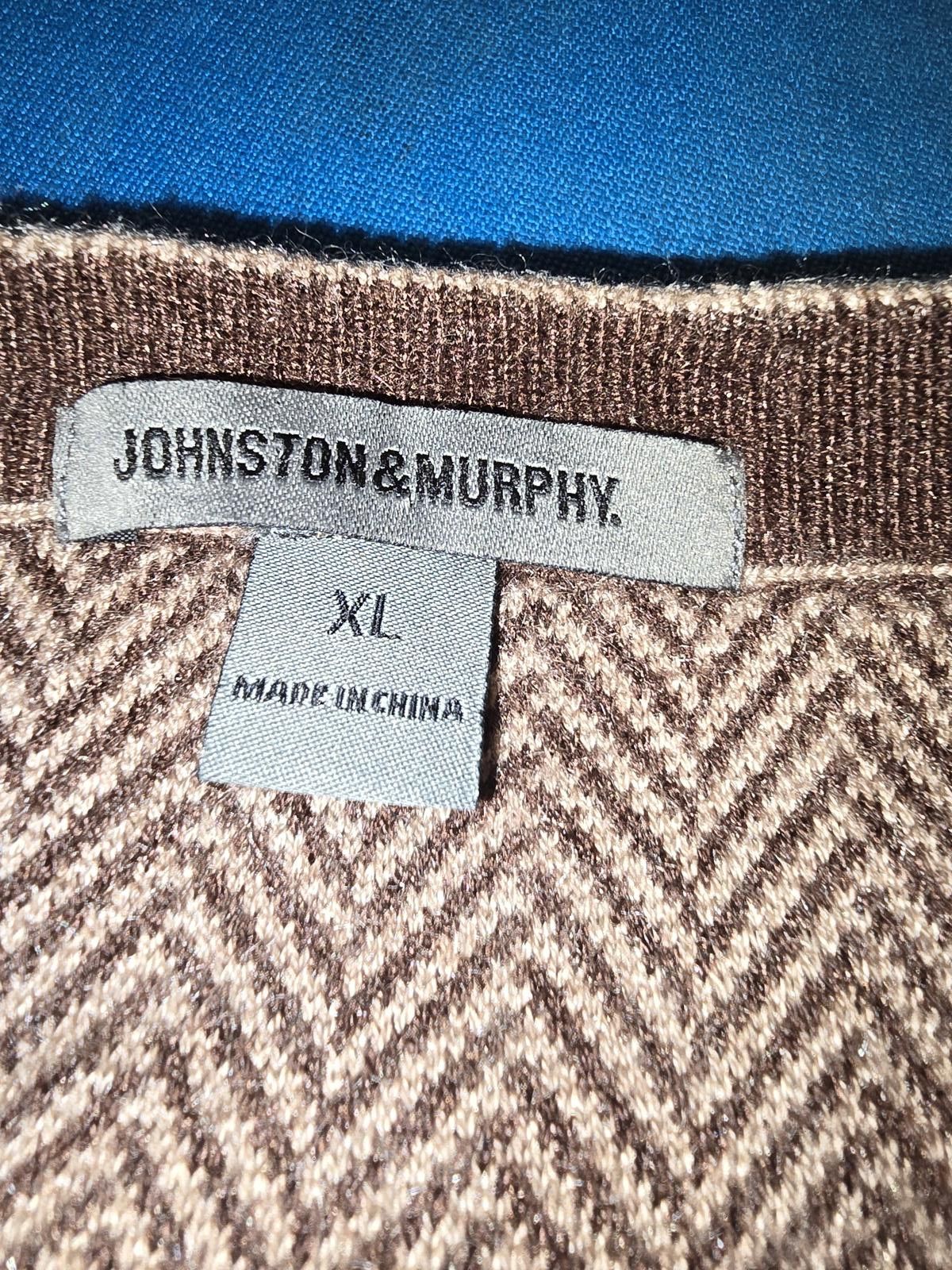 Johnston & Murphy Johnston & Murphy XL Brown Herringbone Sweater Size US XL / EU 56 / 4 - 2 Thumbnail