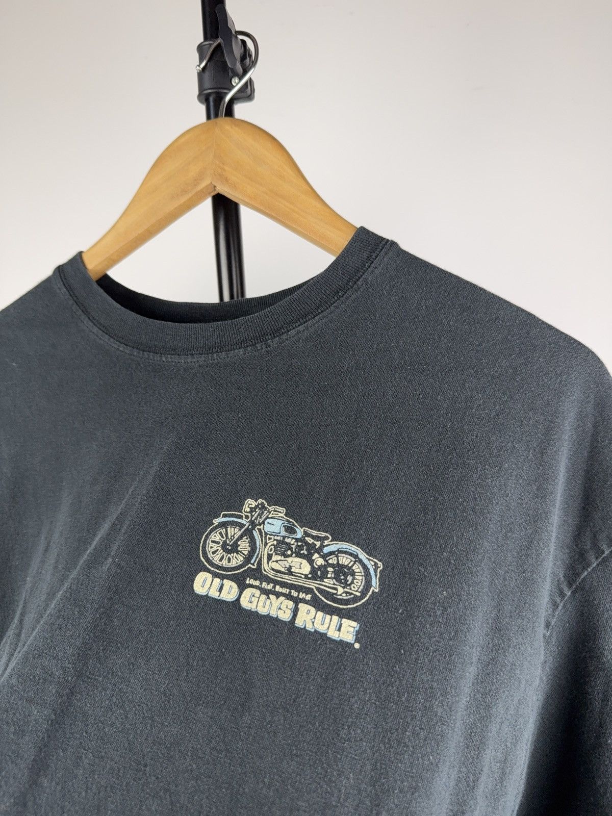 Harley Davidson Vintage 00s Faded Old Guys Rule Biker Moto Retro Tee Shirt Size US XL / EU 56 / 4 - 3 Thumbnail