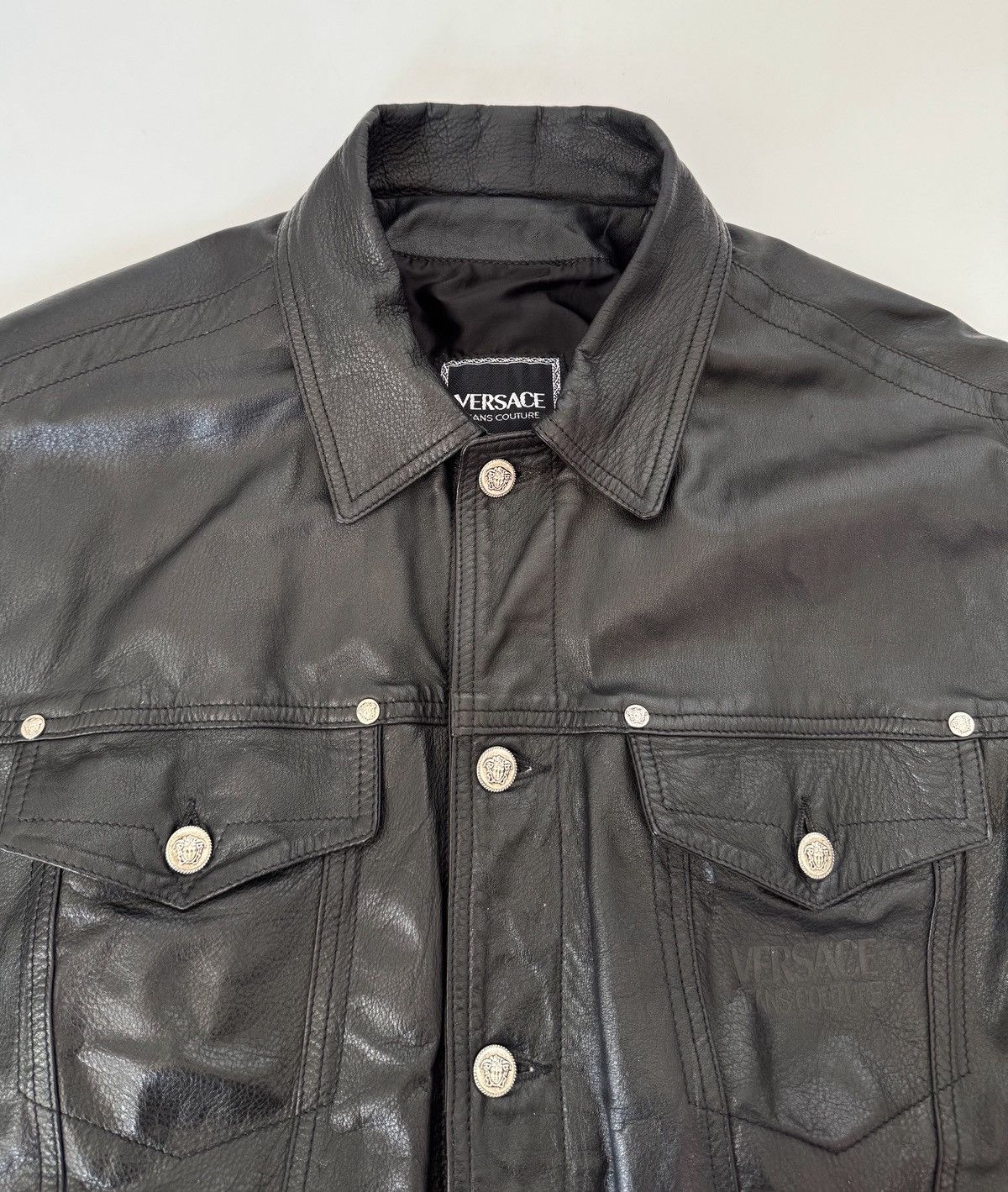 Versace Jeans Couture Vintage Versace Jeans Couture black leather jacket Medusa Size US L / EU 52-54 / 3 - 16 Thumbnail