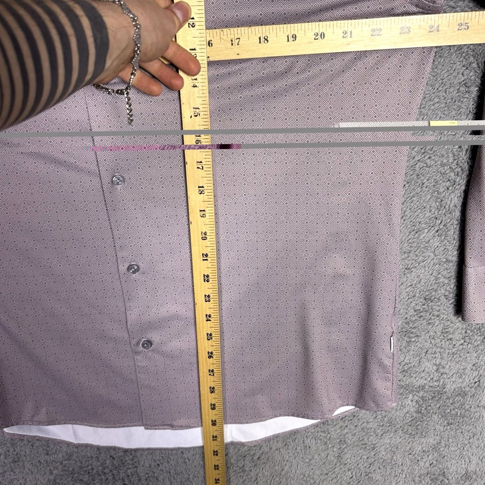 Vintage VINTAGE 7 Diamonds Shirt Mens XLT 4-Way Stretch Geometric All Over Print Granger Preppy Size US XL / EU 56 / 4 - 6 Thumbnail